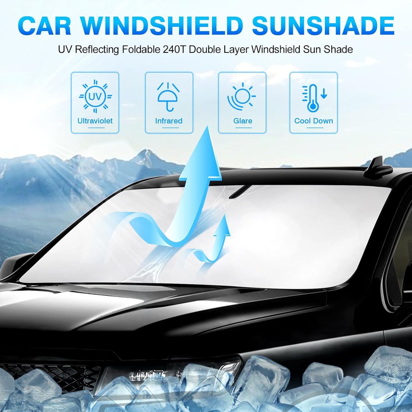 KUST Windshield Sun Shade for Mazda CX-50 2023 2025 2026 CX50 Accessories Window Sunshade Sun Visor Protector Foldable Blocks UV Rays Keep Your Car Cooler