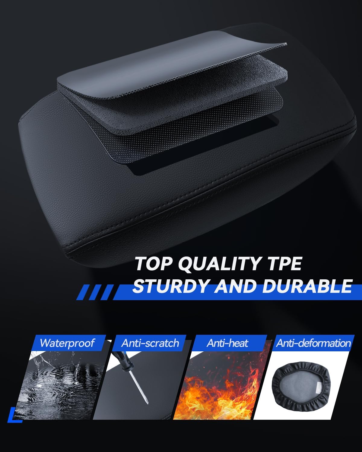 Armrest Cover for Hynudai Tucson 2022 2023 2024 Accessories Center Console Middle Lid Pad Protector for Car Elbow Rest