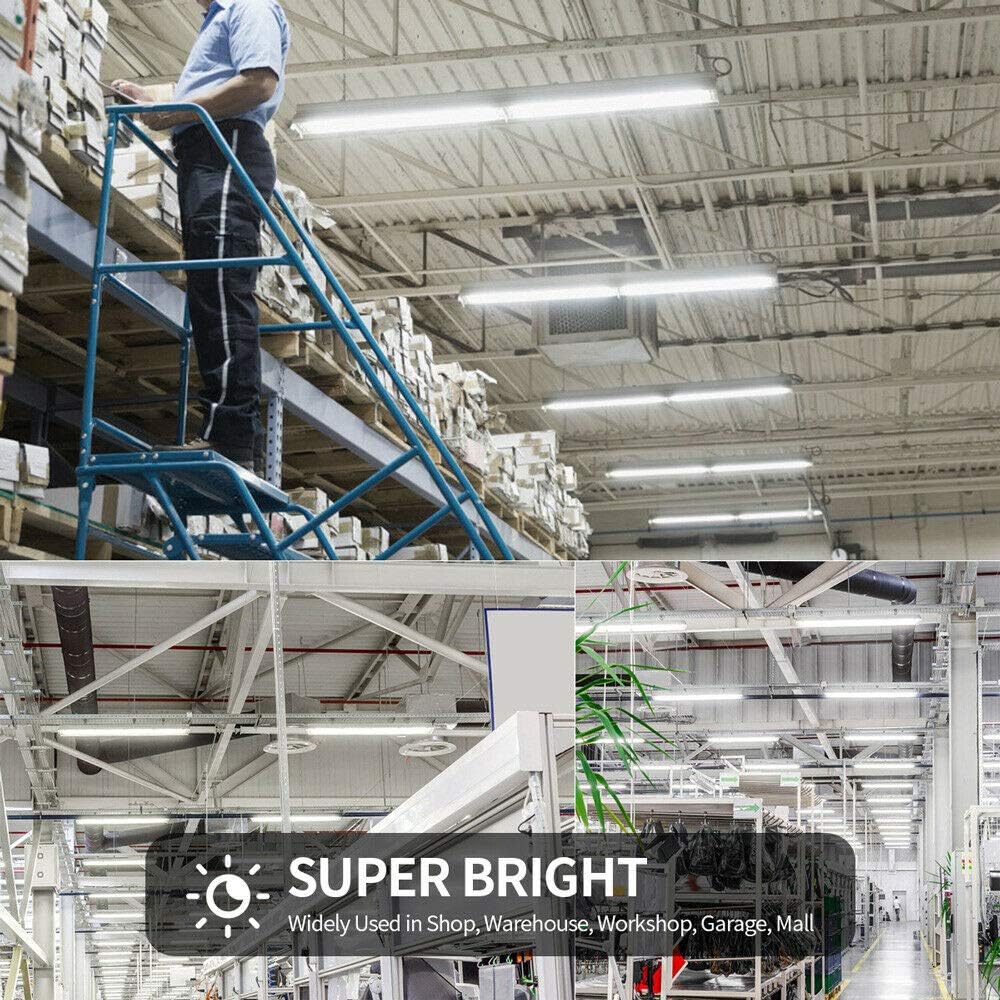 6 Pack, LED Shop Light, 4FT 72W 7500LM 5000K, Daylight White, U Shape, Clear Cover, Hight Output, Linkable Shop Lights, T8 LED Tube Lights, LED Shop Lights for Garage 4 Foot with Plug