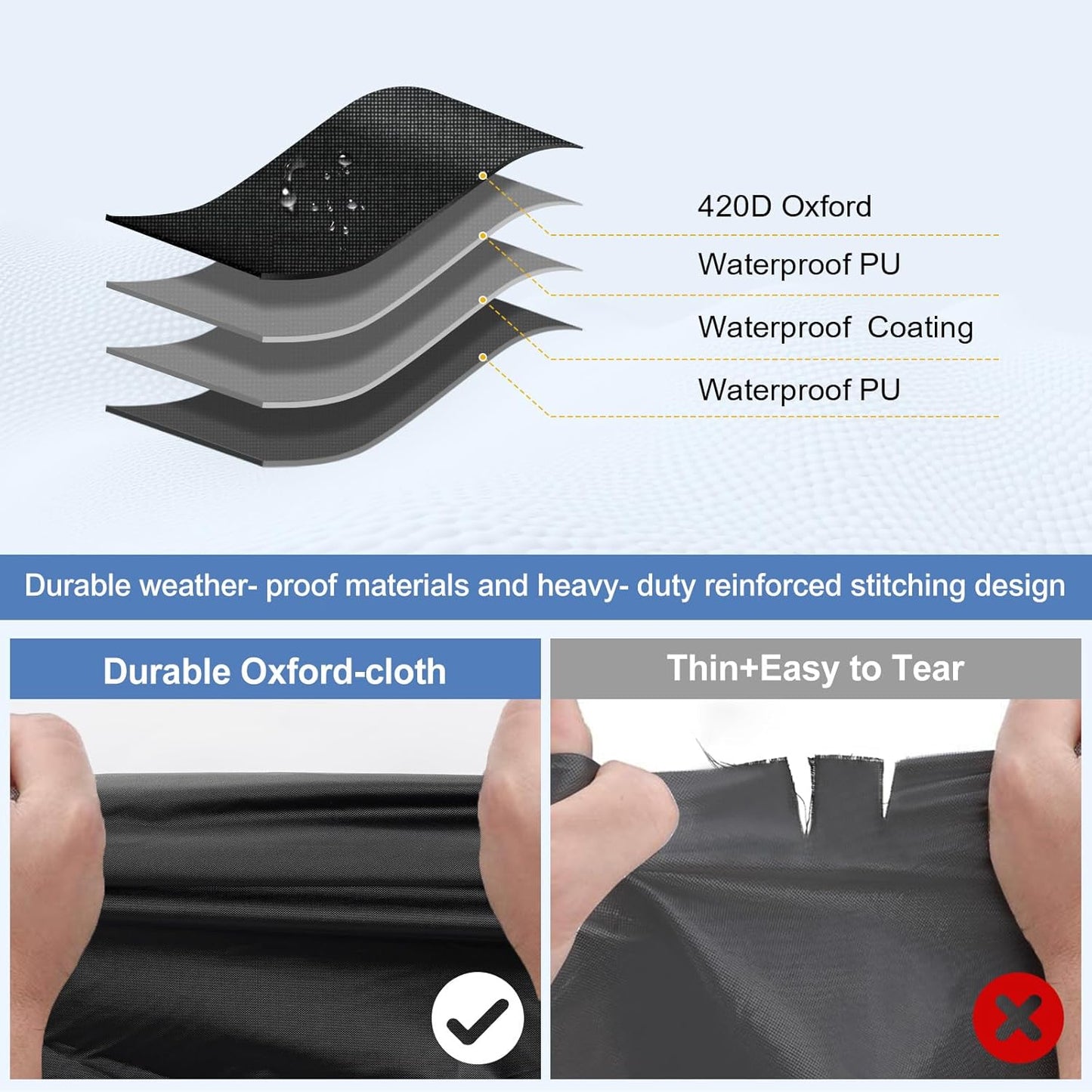 QUNSUNUS Waterproof Car Cover for Chevelle Malibu SS Sedan/Coupe 1964-1972, Outdoor Car Cover with Zipper, Full Exterior Car Covers for Automobiles All Weather with Wind, Sun, UV and Dust Protection