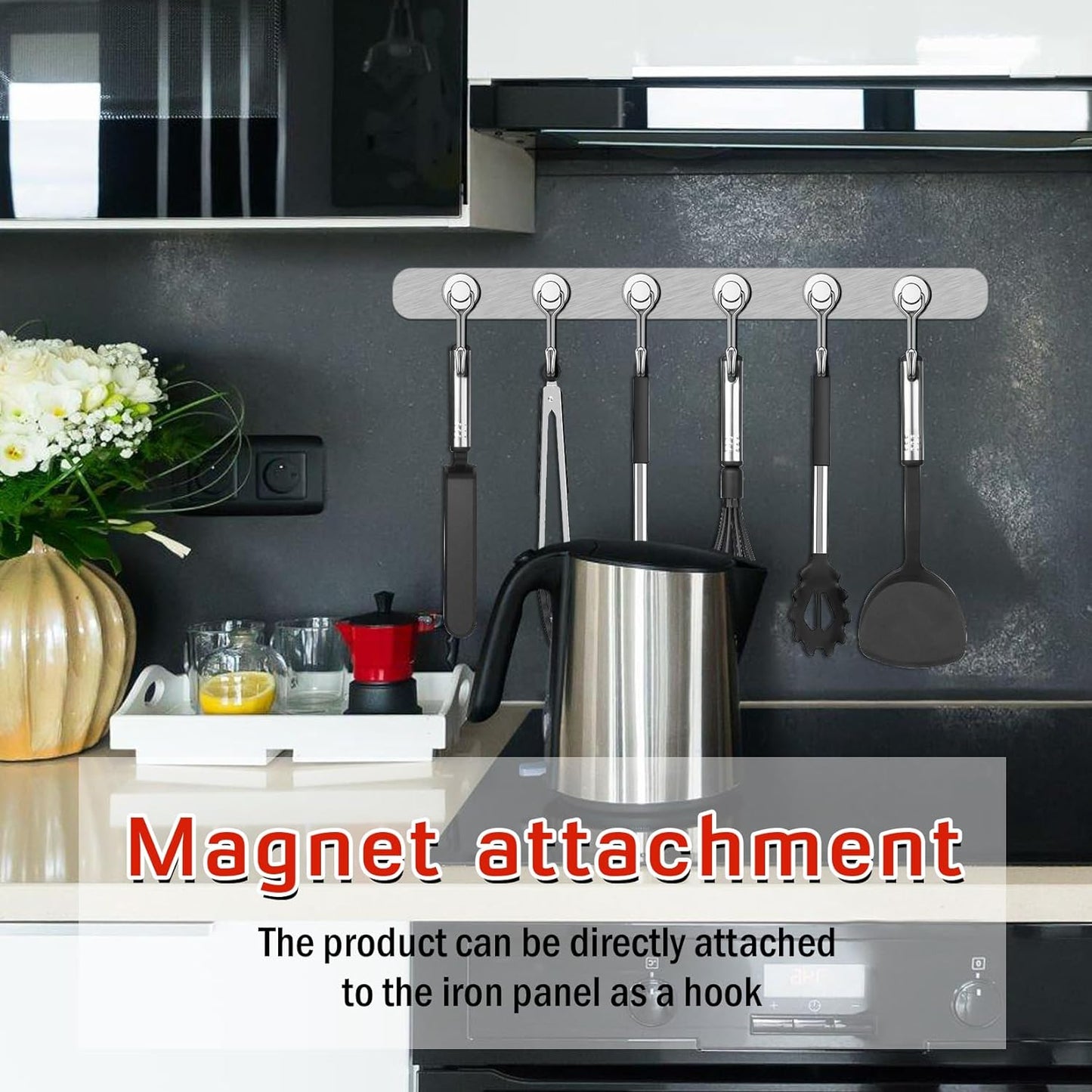 FINDMAG Magnetic Hooks, 30lbs+ Magnet Hooks 2025 Cruise Ship Essentials, Strong Magnetic Hooks for Fridge, Magnetic Hanger for Garage, Whiteboard, Office Supplies, Kitchen Organization, 10 Pack
