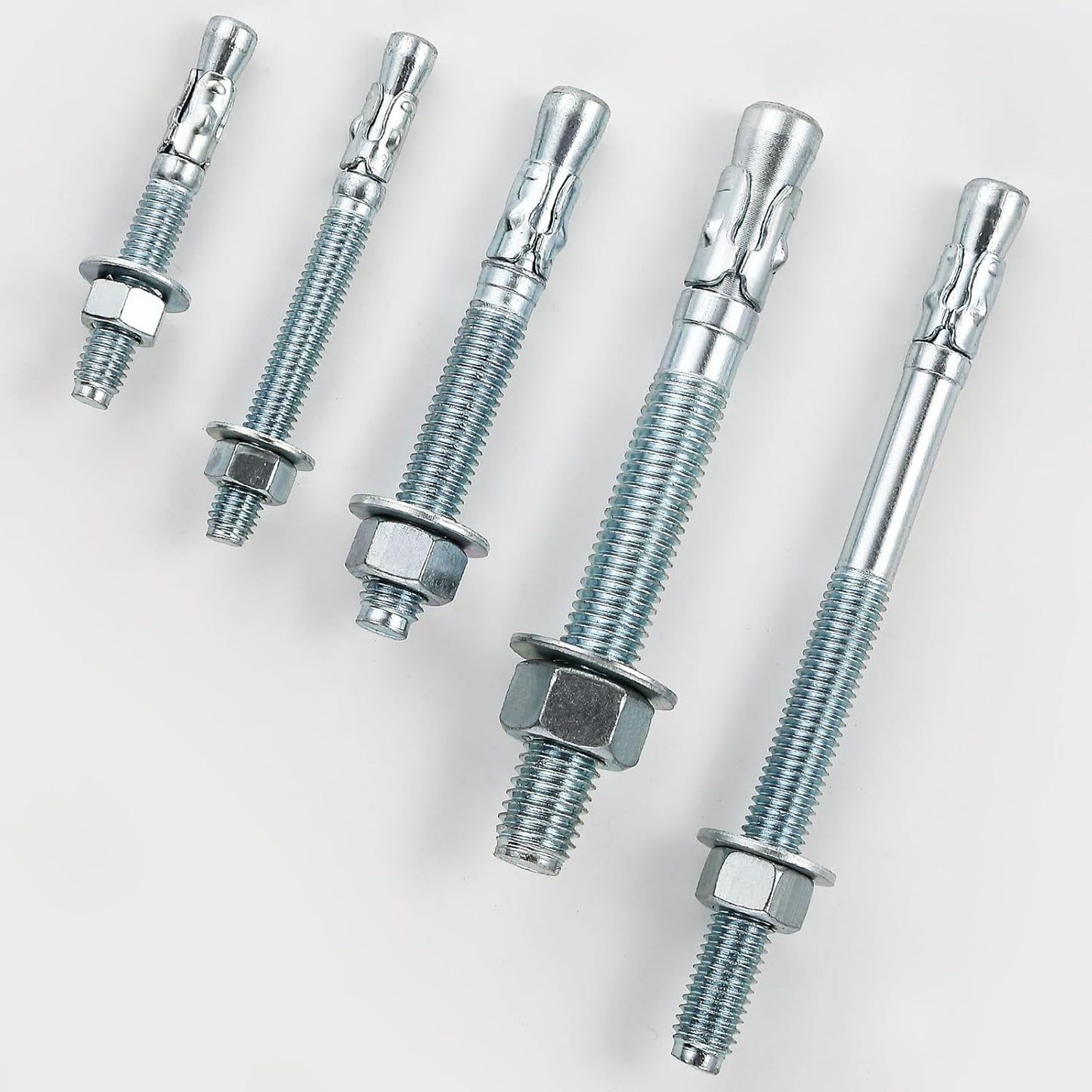 5/16x4" 50Pcs Inch Standard Fasteners for Heavy-Duty Zinc Wedge Anchors for Cement and Concrete