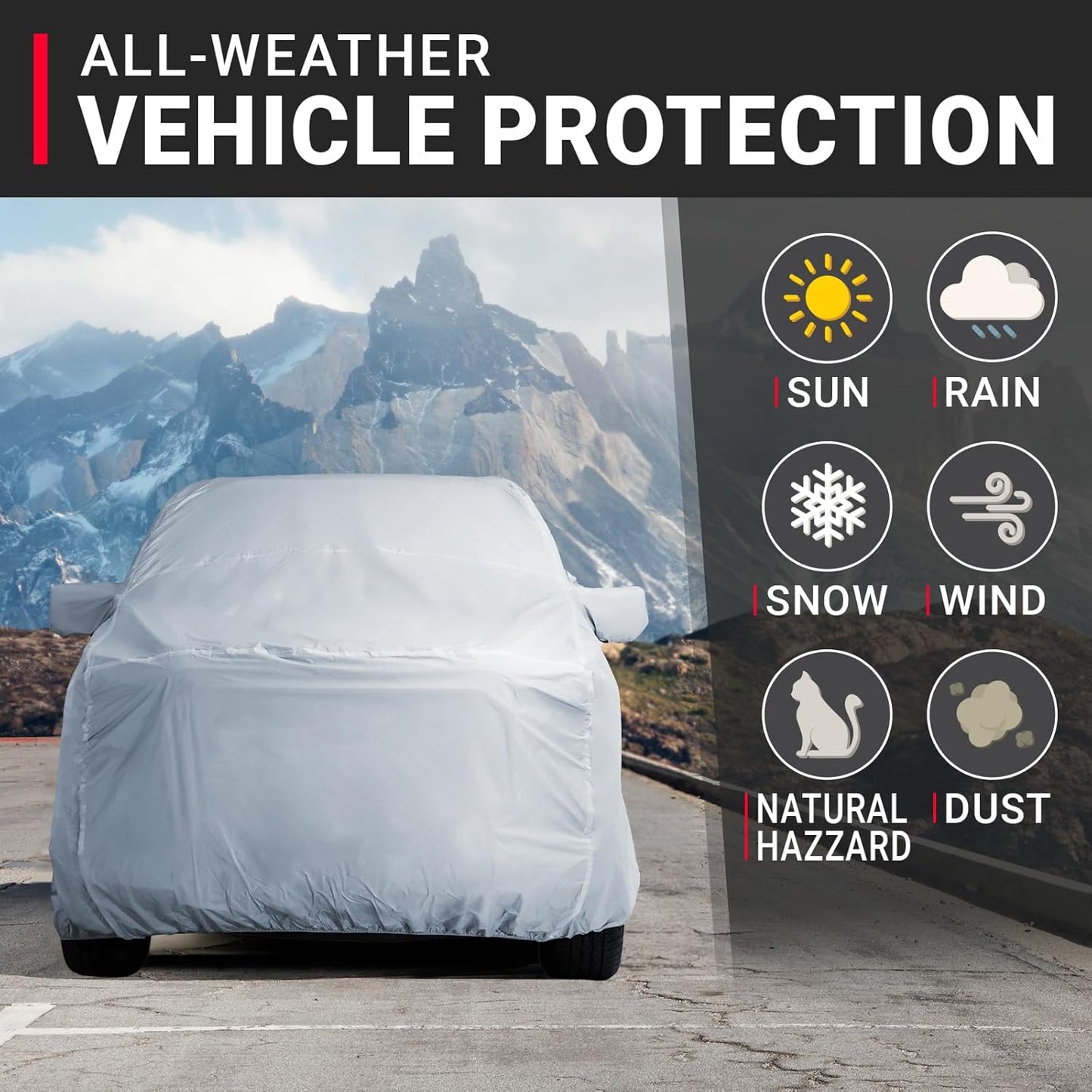 iCarCover Fits 2005-2010 Dakota Crew/Quad Cab, 5.4 ft Short Bed Dodge Truck Cover Automobiles Form-Fit Padded Full Exterior Waterproof Automobiles Protection Covers