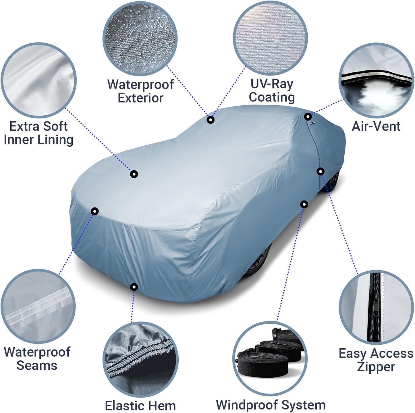 iCarCover Custom Car Cover for Toyota MR2 Spyder, Waterproof All-Weather Rain Snow UV Sun Protector Full Exterior Indoor Outdoor Car Cover with Strap (Year Fits 2000-2006)