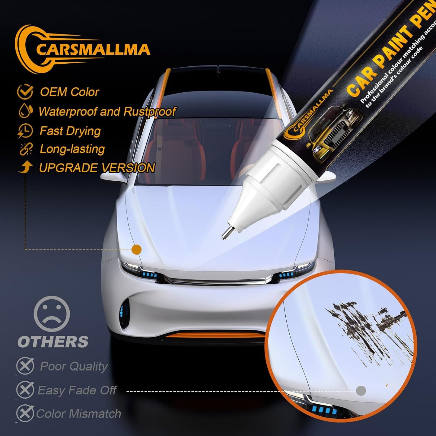 LC9A/0Q Pure White Car Touch Up Paint for Volkswagen, Color Accurate Car Paint Scratch Repair Pen Kit Quick & Easy Fix Vehicle Chips and Automotive Nicks Scuff