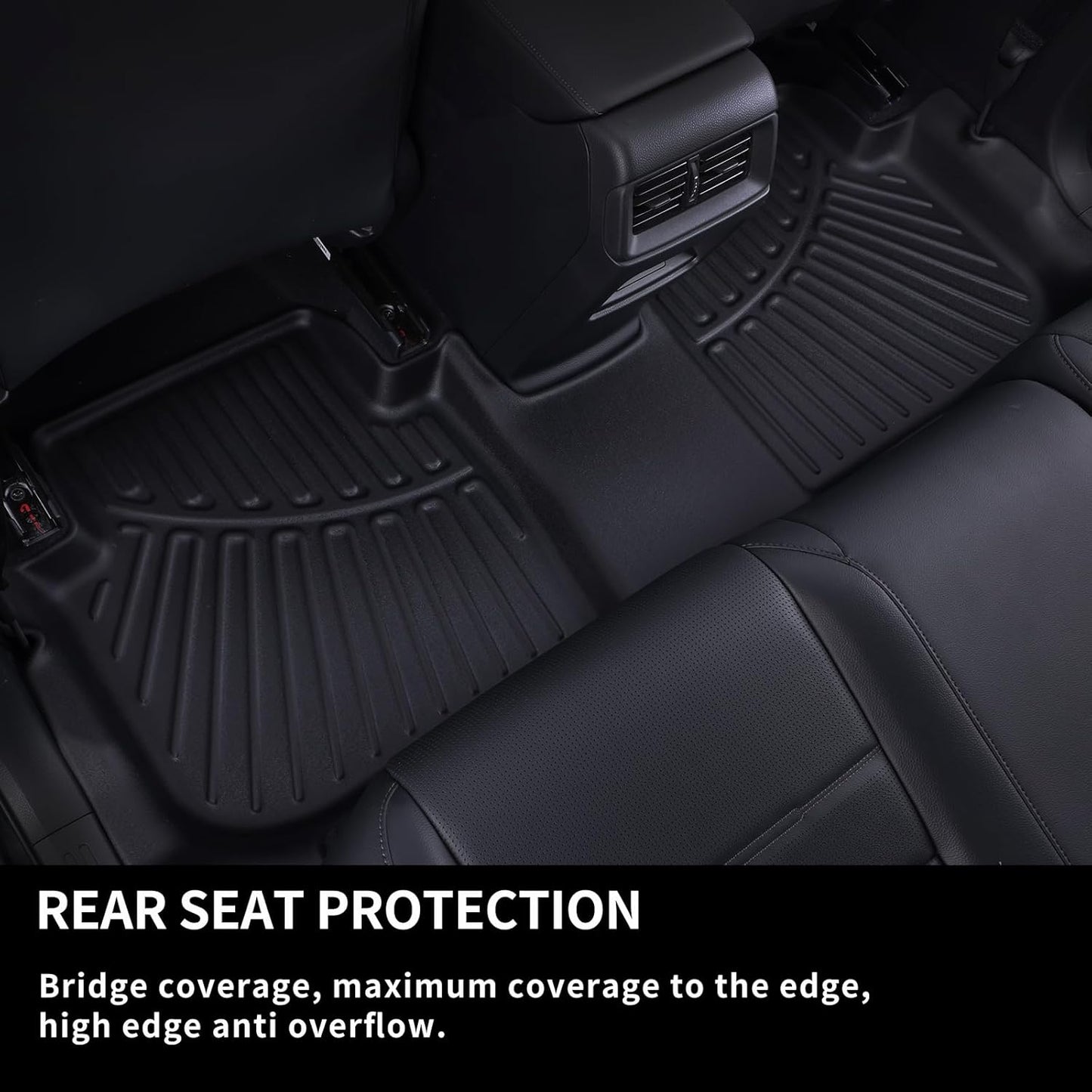 SANBAN Floor Mats & Trunk Mat & Backrest Mat for 2025 Nissan Kicks TPE All Weather Protection 2 Rows Car Floor Liners & Cargo Liners with Velcro Rear Seats Backrest (Only Suitable Upper Layer)
