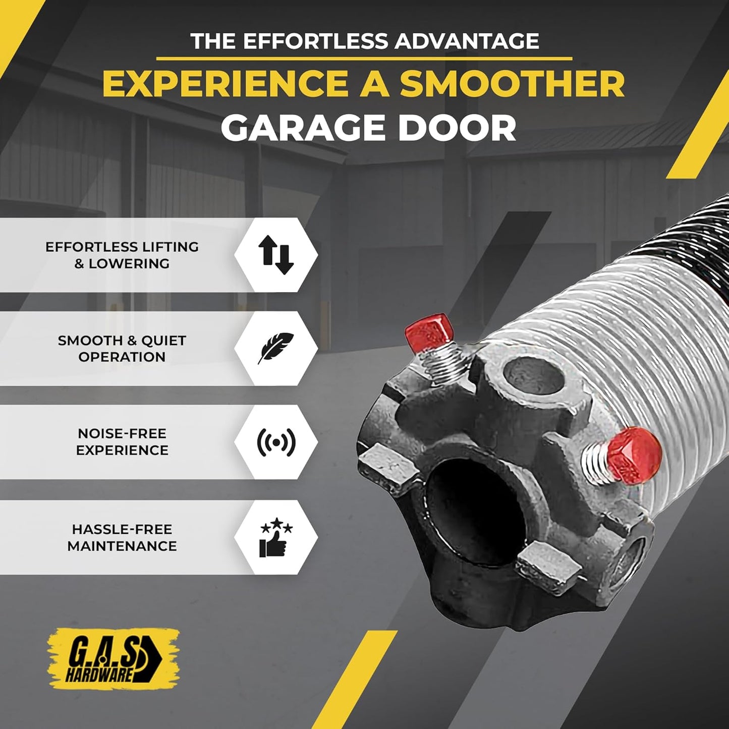 Garage Door Torsion Spring 218x1.75x24 Includes 1” Steel Bearing, Non-Slip Gloves, and Winding Bars for Left and Right Side of Garage Door Precision E-Coating 5-Year Warranty Min. 30,000 Cycles (Pair)