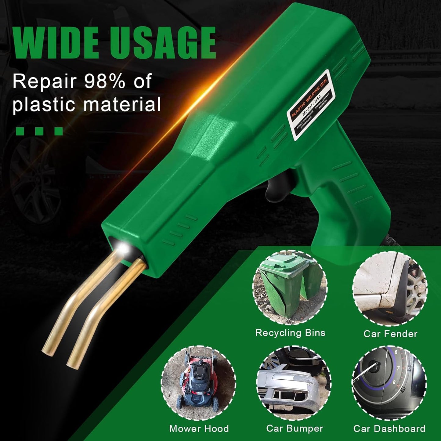 ATOLS Plastic Welder, 1000PCS Staples, Plastic Welding Kit, Hot Stapler Kit, Plastic Welder Gun Kit, Car Bumper Repair Kit, Plastic Repair Kit