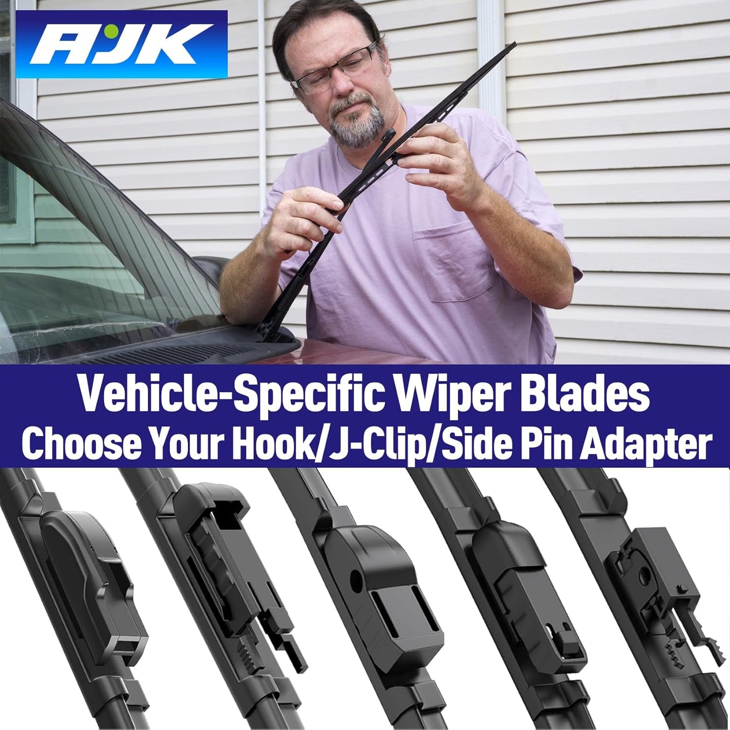 AJK Wiper Blades for Hyundai Palisade 2020 2021 2022 2023 2024 2025, 3 Piece All Weather OEM Quality Automotive Replacement Windshield Wiper Blades for My Car
