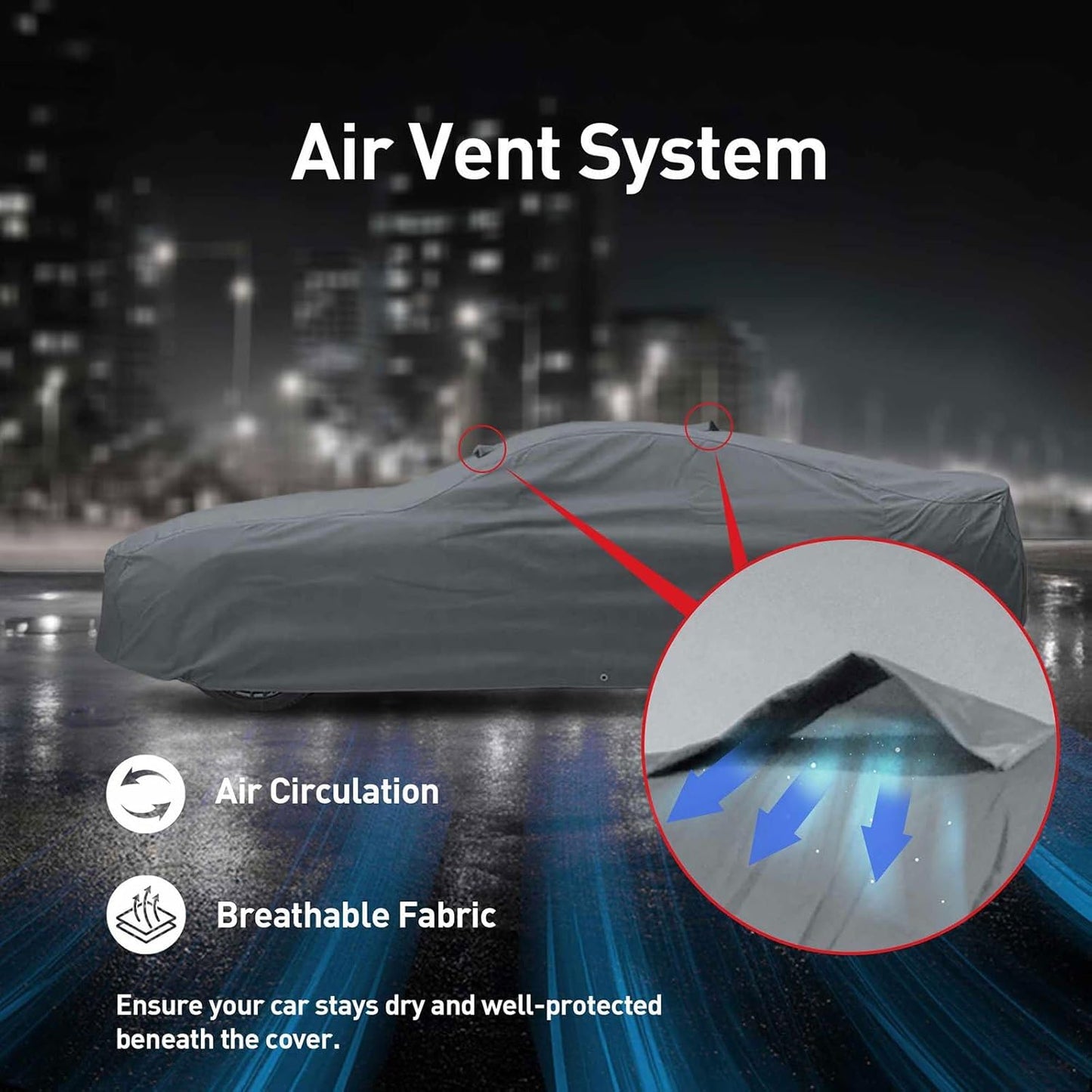 DaShield Ultimum Series Car Cover for Cadillac Fleetwood 1961-1996 Sedan 4-Door All Weather Protection Semi Custom Fit Dust, Sun, Snow, Rain Protection Indoor Outdoor