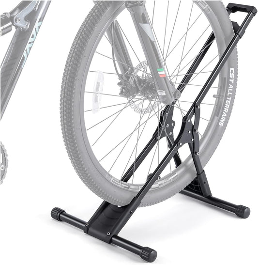 Bike Floor Stand Rack- Indoor Bike Stand for Garage/Home - Bike Storage Bicycle Parking Rack Fit 20”-29” Mountain Road Bikes (1 Bike Rack)