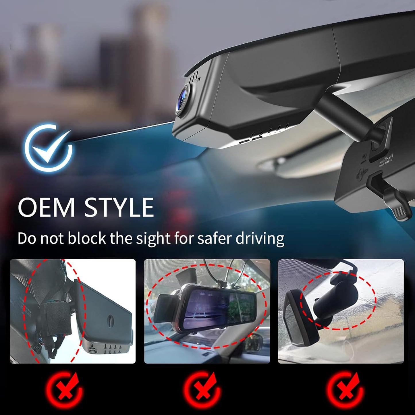Front 4K & Rear 1080P Dash Cam Custom fit for GMC Yukon, Yukon XL 2015 2016 2017 2018 2019 2020(Model C), Model C & Model D Have Same Models Years but Vehicle Sensor Cover are Different