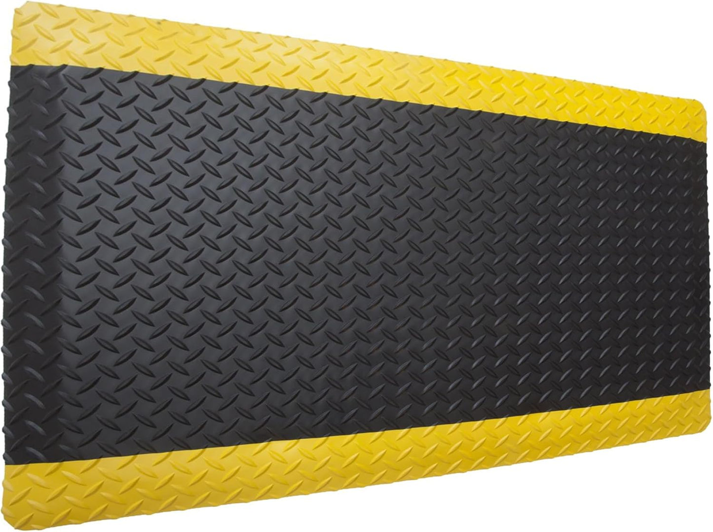 Rhino Mats, American Classic Diamond Anti-Fatigue Mats, Industrial Ergonomic Comfort Standing Mat for Work, Home, Garage, Office, Kitchen or Anywhere (Black/Yellow 1" Thick, 4 FT. x 16 FT.)