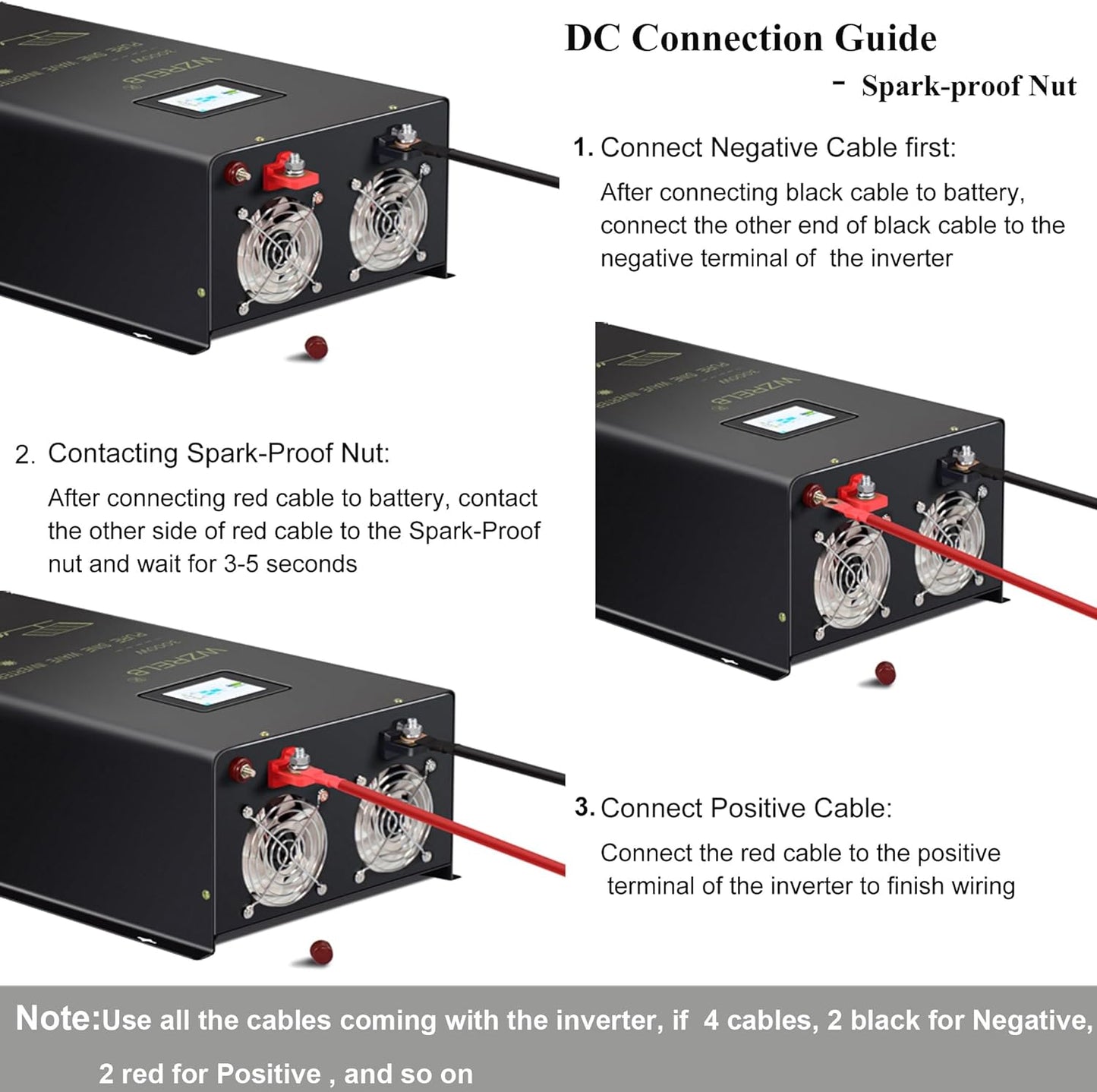 WZRELB 8000W 48V Pure Sine Wave Inverter,48 Volt DC to AC 120V 240V Split Phase Power Inverter,2*AC Hardwire Terminal,16KW Surge,High Efficiency up to 91.6% with LCD Display