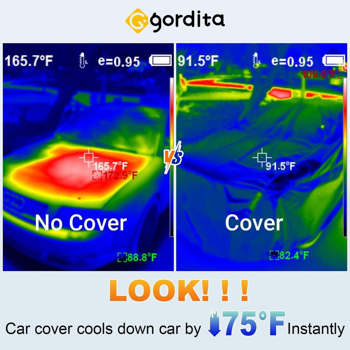 Car Cover, GORDITA Car Covers Waterproof All Weather Snowproof Windproof Scratch Resistant Outdoor UV Protection with 6 Reflective Strips, Size 3XL Universal Fit for Sedan (Up to 193")