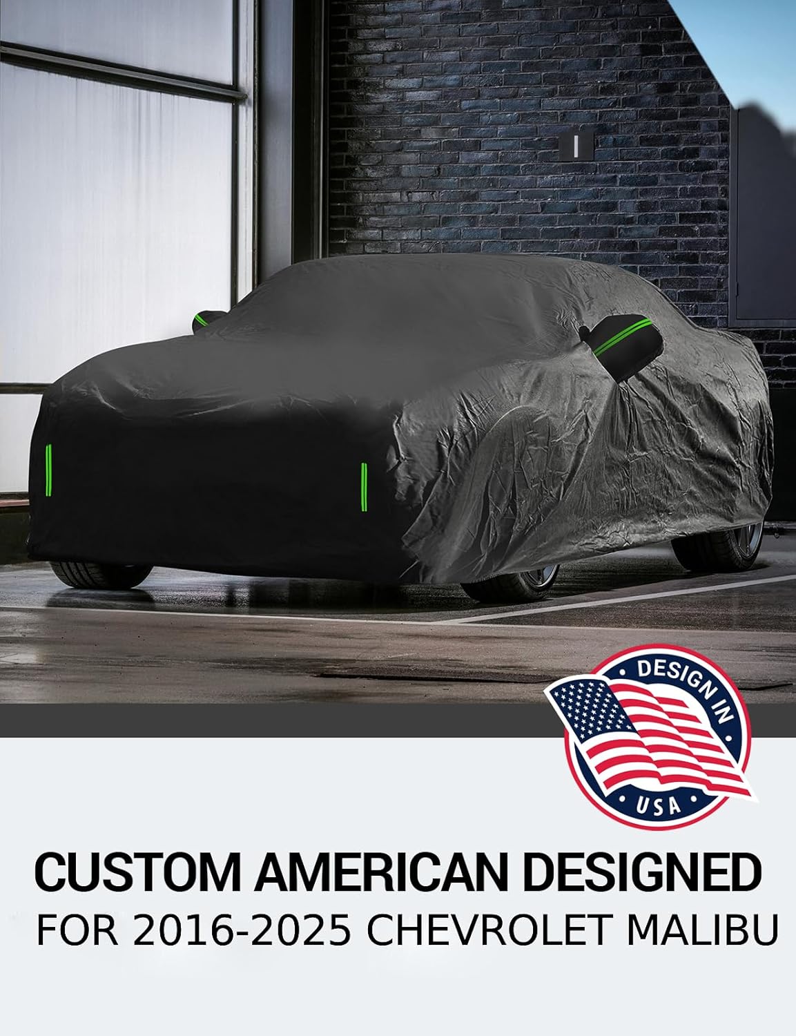 Proadsy 2026 Car Cover Fit for Chevrolet Chevy Malibu 2016-2025 2026, Waterproof All Weather, Windproof Snowproof Rain Hail Sun UV Dust Snow Protection Full Outdoor Indoor Exterior Car Covers