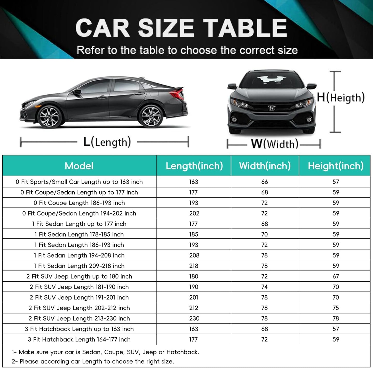 16 Layers Car Cover Waterproof All Weather, Heavy Duty Full Exterior Cover Universal Fit Sedan Toyota Corolla/Prius, Honda Civic, vw Jetta, Kia Forte, Nissan Sentra, Hyundai Elantra etc.
