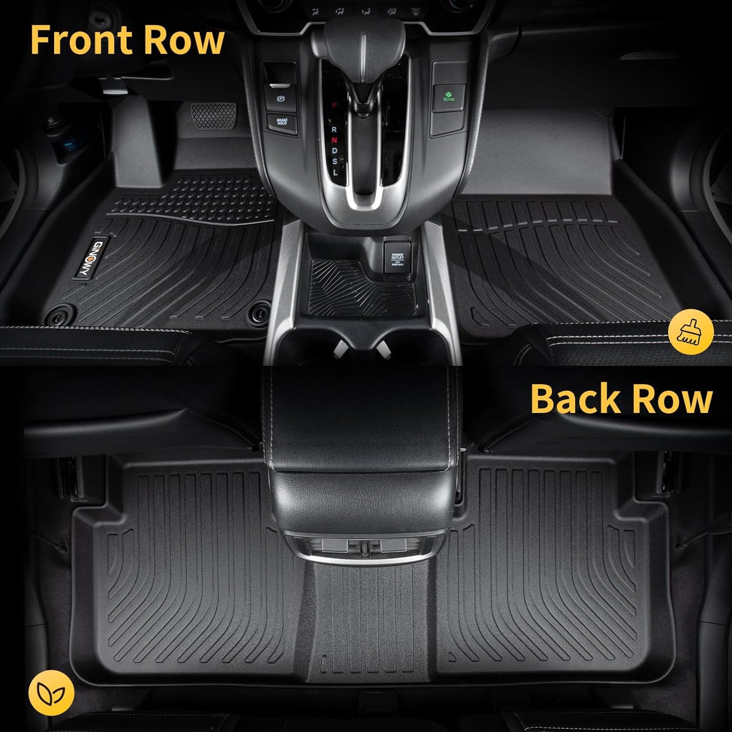 GINOWY-Floor Mats & Cargo Liner for Volvo XC60 2018-2025 (Fit for T5 T6,Not for Hybrid), All Weather Car Floor Mats for Volvo XC60 Accessories