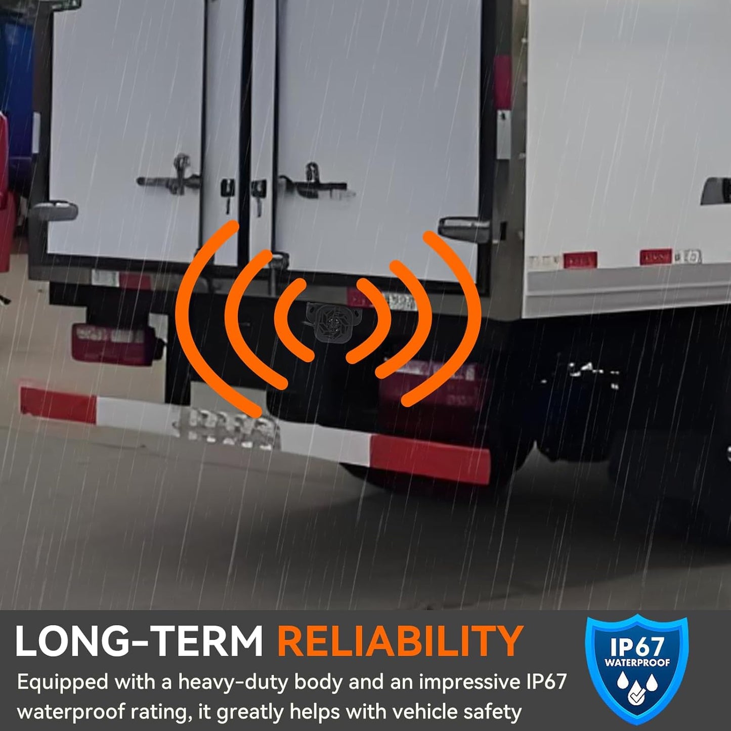 830 Back-up Alarm 12V-24V 110dB IP67 Waterproof Dust-Proof Reversing Warning Alarm with Super Loud Beeper Tone for Truck Van Forklift Car Lorry Agricultural Vehicles