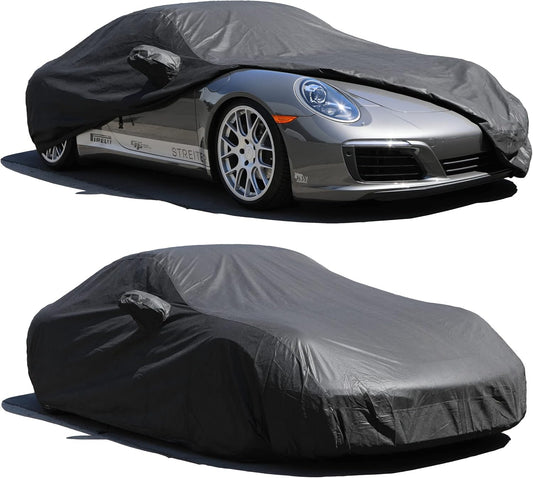 All Weather Waterproof car Cover Good for rain Snow uv Protection dust Compact Sedan Civic Elantra IS300 C320 190E Corolla Jetta A3 240SX Lancer Black