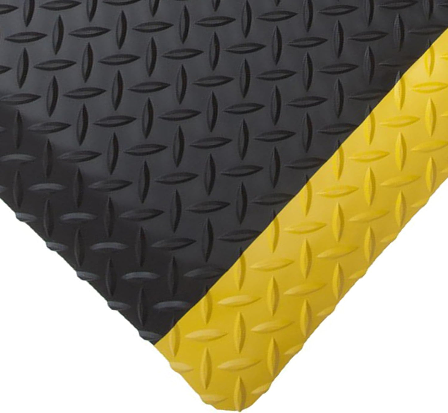 Rhino Mats, American Classic Diamond Anti-Fatigue Mats, Industrial Ergonomic Comfort Standing Mat for Work, Home, Garage, Office, Kitchen or Anywhere (Black/Yellow 1" Thick, 2 FT. x 21 FT.)