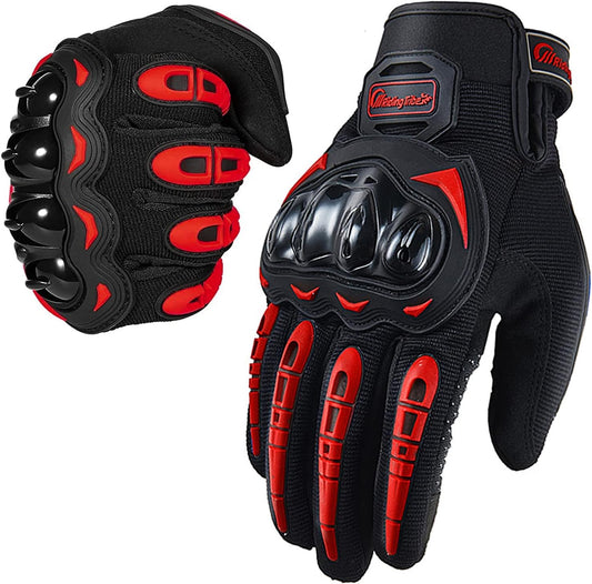 Motorcycle Gloves for Men and Women Full Finger Touchscreen Mountain Dirt Bike Gloves for Powersports BMX ATV MTB Driving Motocross Cycling Gloves(XXL, Red)