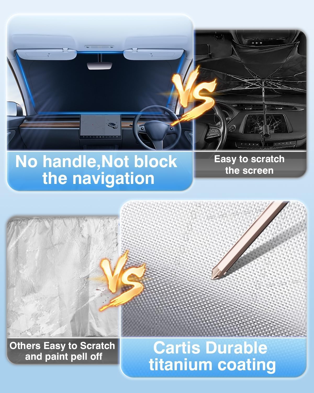 Cartist 5-Layer Windshield Sun Shade Custom Fit for Honda Accord 2023 2024 2025 2026 Honda Accord Accessories 2024 Foldable Car Front Window Sunshade Sun Visor Protector