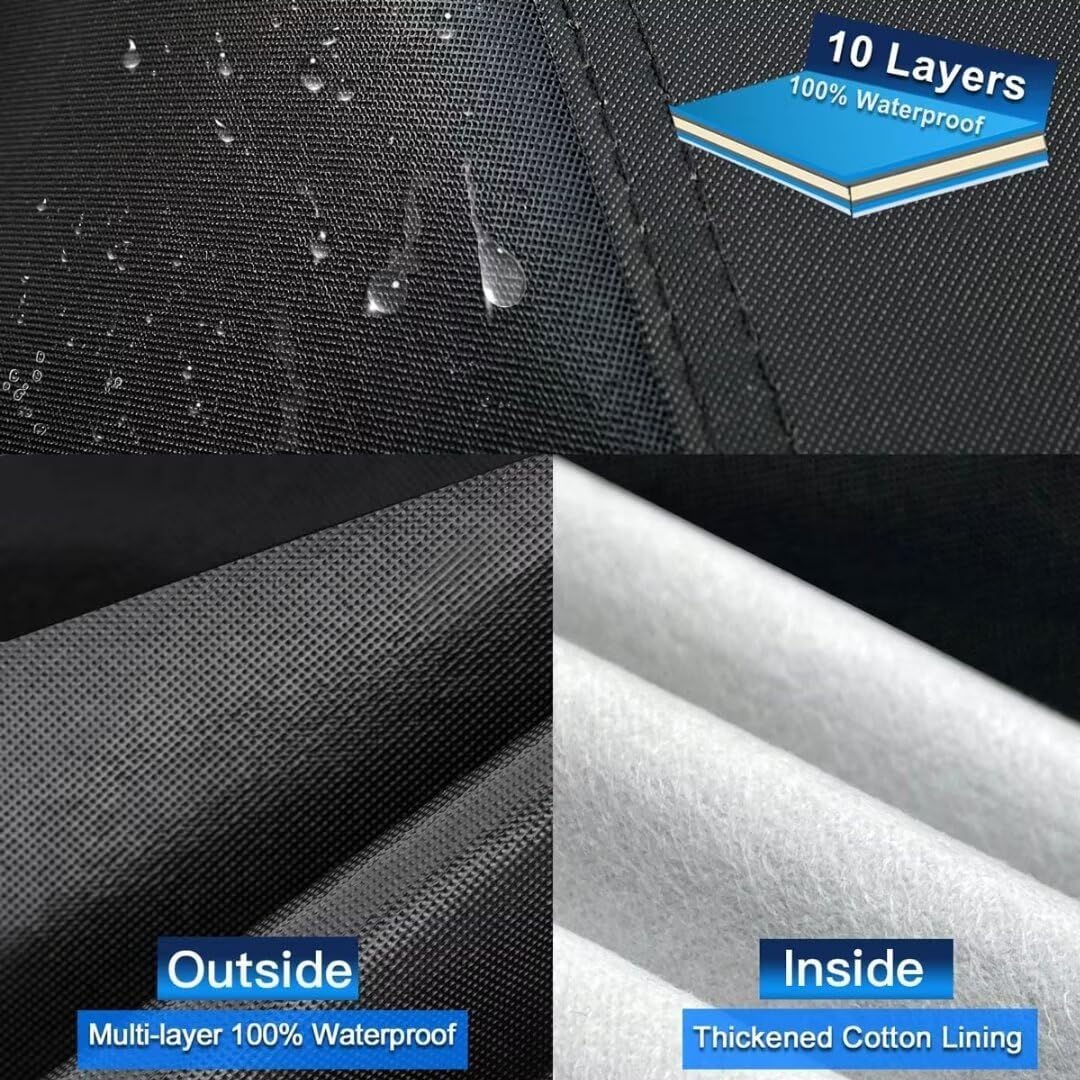 10 Layers Car Cover Custom Fit for Toyota Camry (1996-2025) Waterproof All Weather for Automobiles, Outdoor Full Cover Sun UV Rain Protection.Black