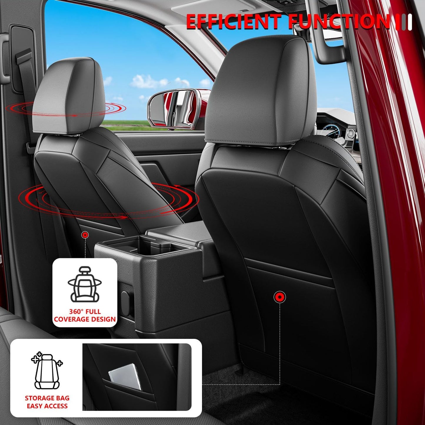 PTYYDS Car Seat Covers Compatible with 2024 2025 Toyota Tacoma Seat Protector Black Full Set Cover Replacement for 2024 2025 Toyota Tacoma Accessories