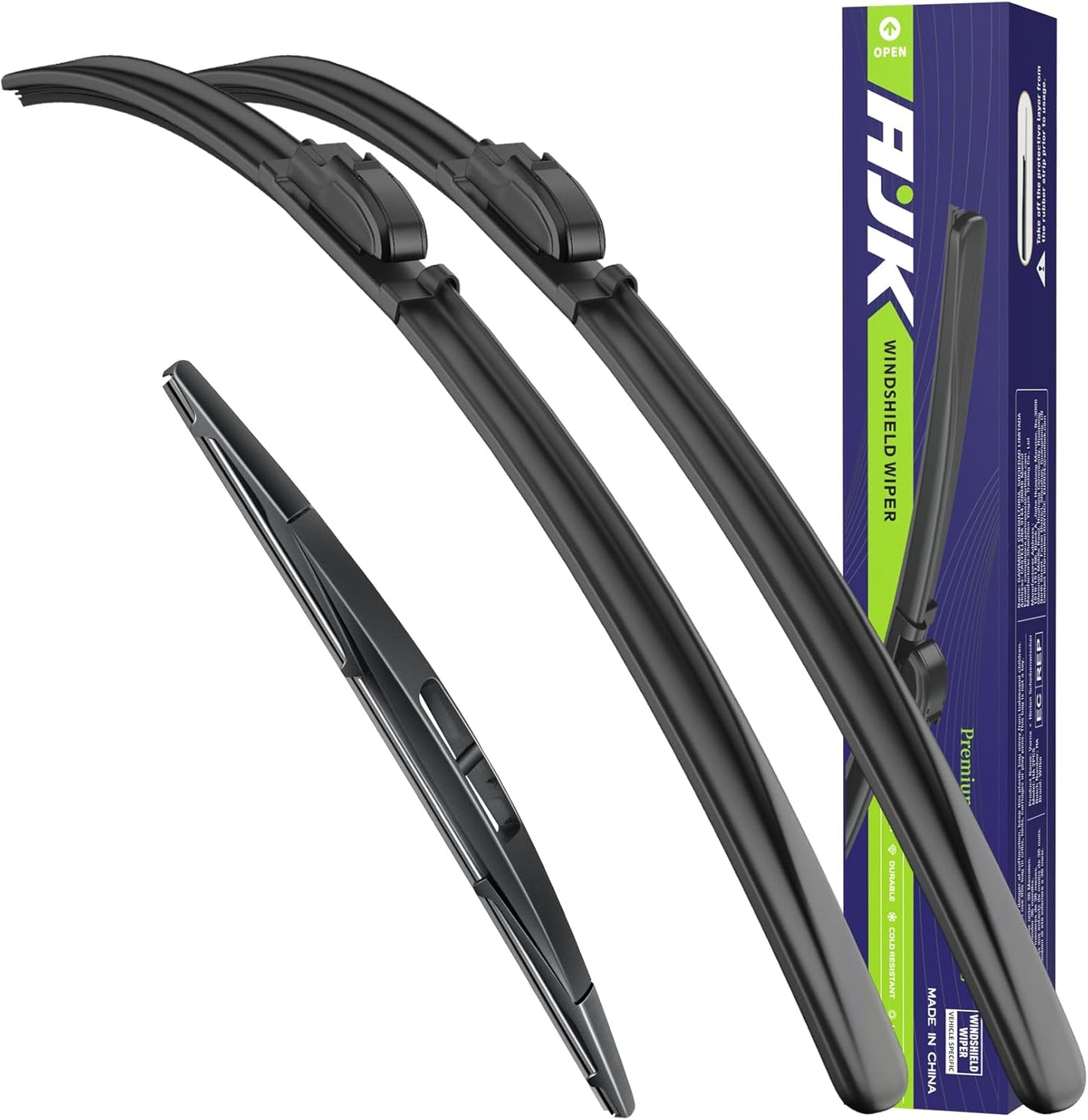 AJK Wiper Blades for Honda HR-V 2016 2017 2018 2019 2020 2021 2022, 2 Piece All Weather OEM Quality Automotive Replacement Windshield Wiper Blades for My Car
