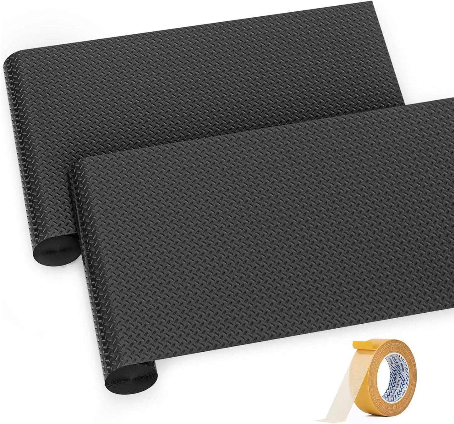 Premium Garage Floor Mat, Commercial Grade Heavy Duty Parking Mat for Garage Floor, Golf Cart Parking, Water/Stain Resistant Floor Runner (Black Diamond, 2 Rolls x 4 x 13 Feet)