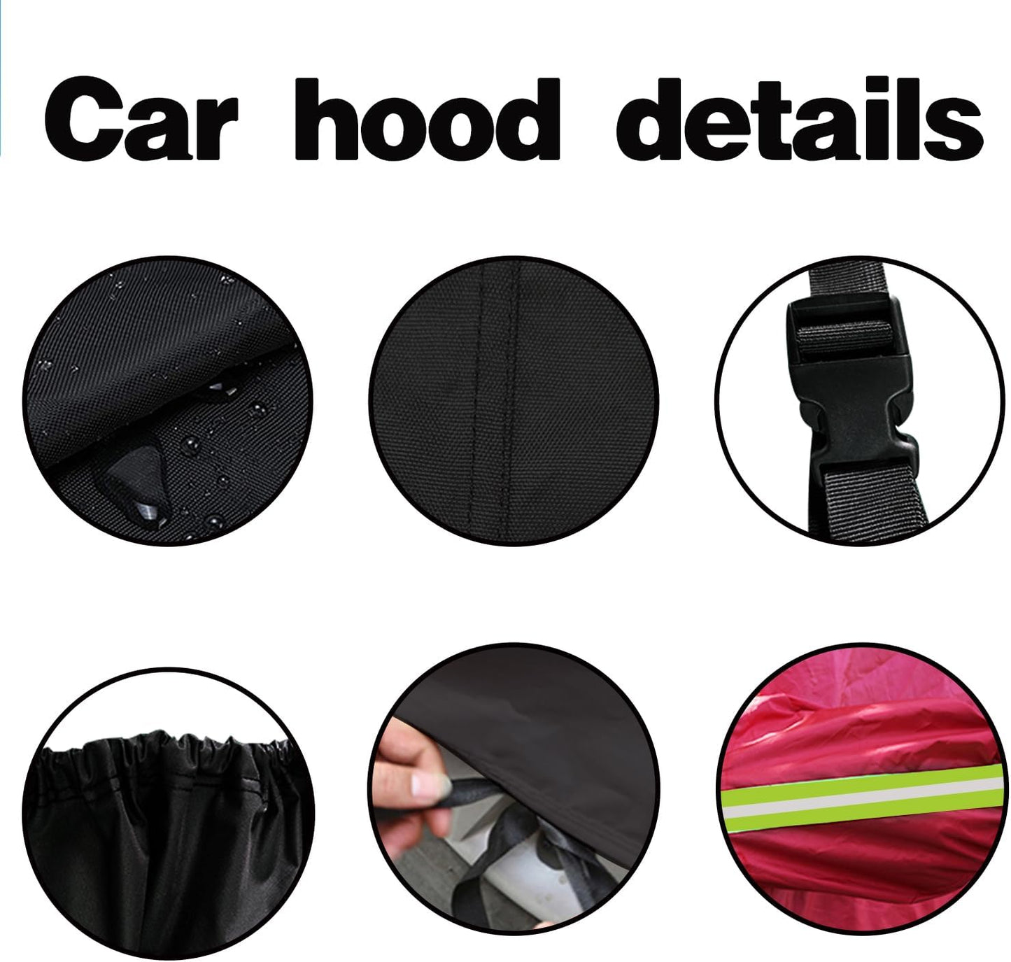 Car Cover for SUV Waterproof All Weather Snowproof UV Windproof Outdoor Full Car Jacket with Elastic Edges Adjustable Straps