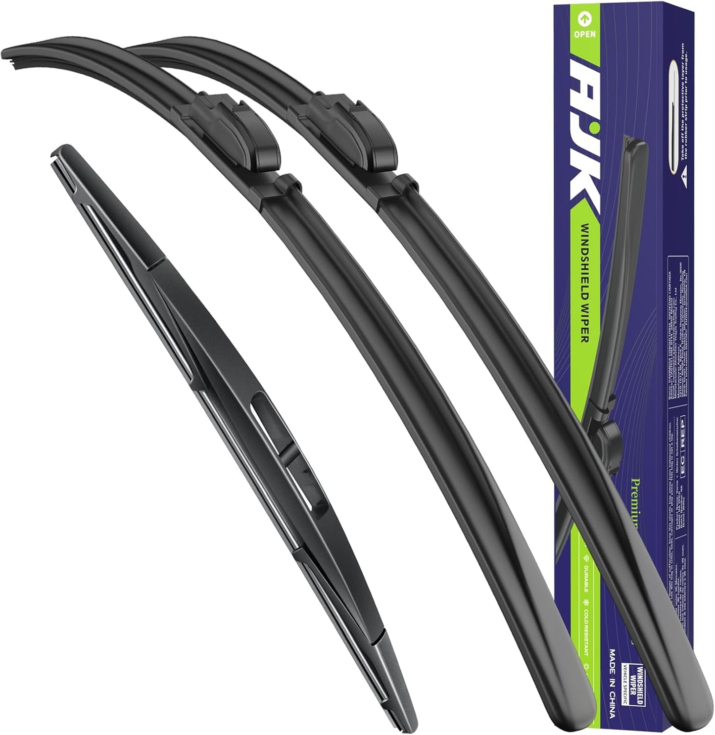 AJK Wiper Blades for Honda Pilot 2003 2004 2005 2006 2007 2008, 2 Piece All Weather OEM Quality Automotive Replacement Windshield Wiper Blades for My Car