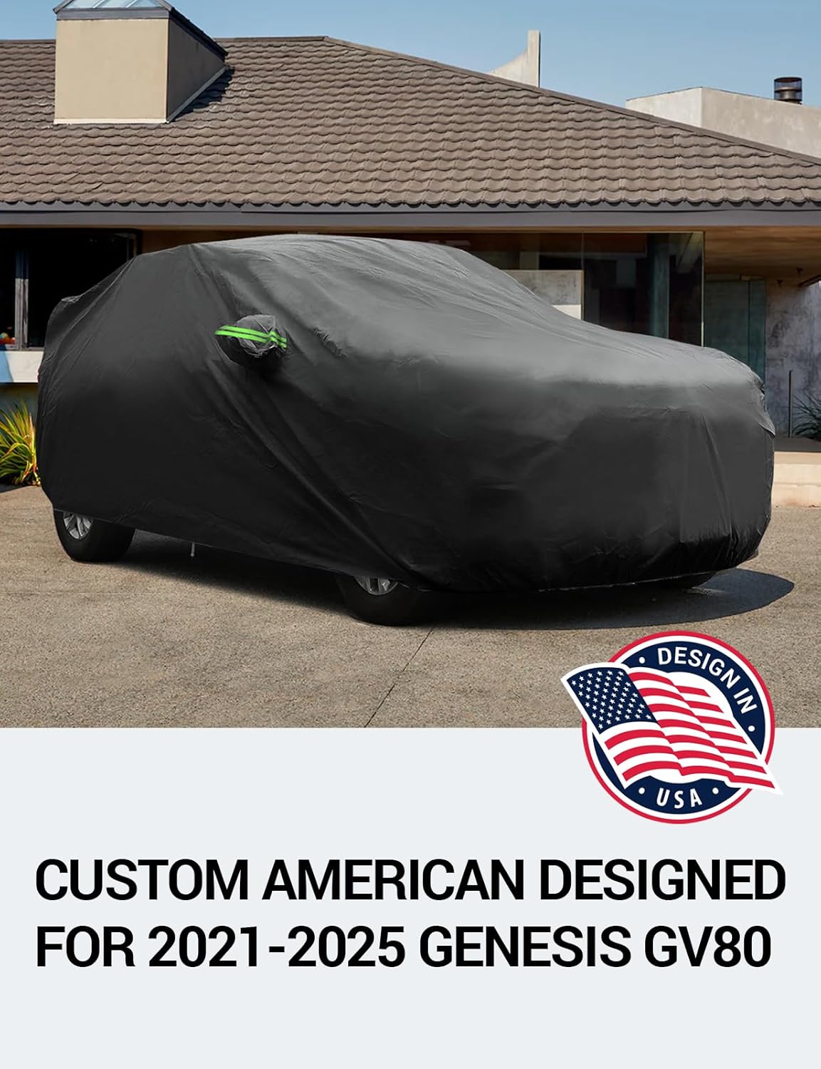 Proadsy 2025 Upgrade Car Cover Custom Fit for 2021-2025 Genesis GV80, Waterproof All Weather for Automobiles, Full Exterior Cover Rain Snow Sun Protector Indoor Outdoor Car Cover