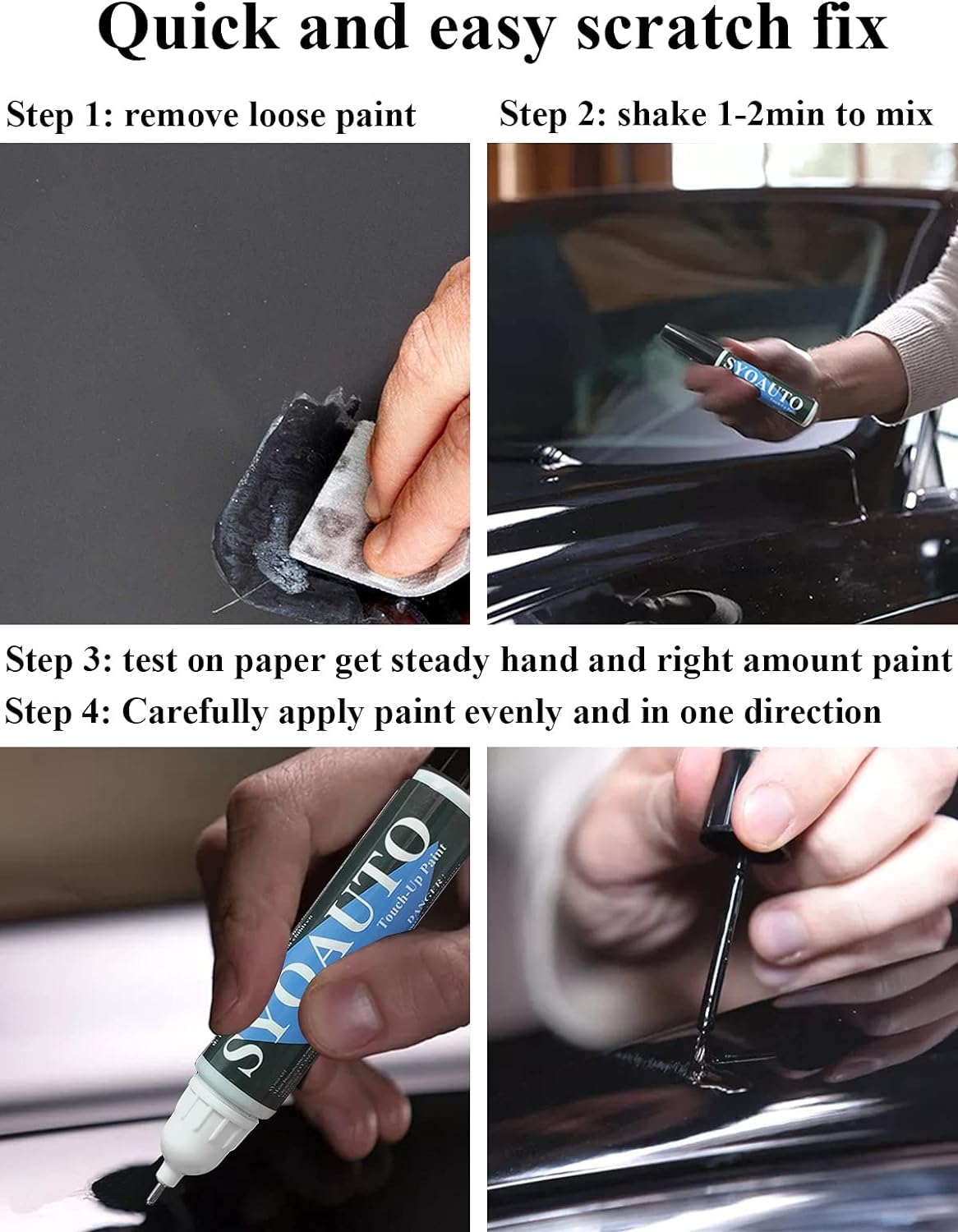 SYOAUTO White Diamond NH603P Touch Up Paint Fit for Honda Auto Touch up Paint Scratch Repair Pen Brush and Tip 2 in 1 White Diamond