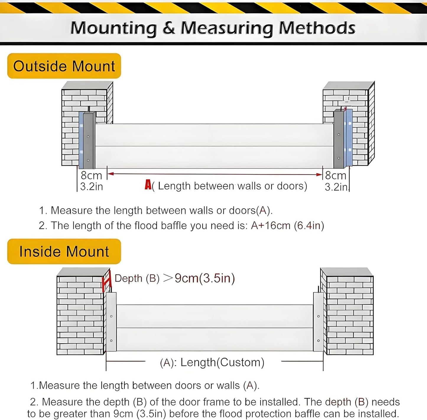 Flood Barriers for Home Exterior - Aluminum Alloy Outdoor Easy Flood Barrier Garage Doors Water Barriers for Flooding,H15.7 Inch/L21FT
