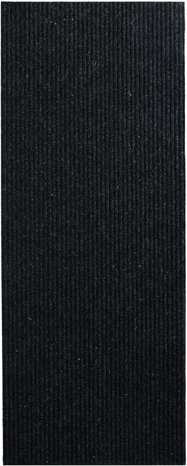 iCustomRug Spartan Weather Warrior Duty Indoor/Outdoor Utility Ribbed in 3ft,4ft,6ft Widths 70 Custom Sizes with Natural Non-Slip Rubber Backing 4'X36' in Black