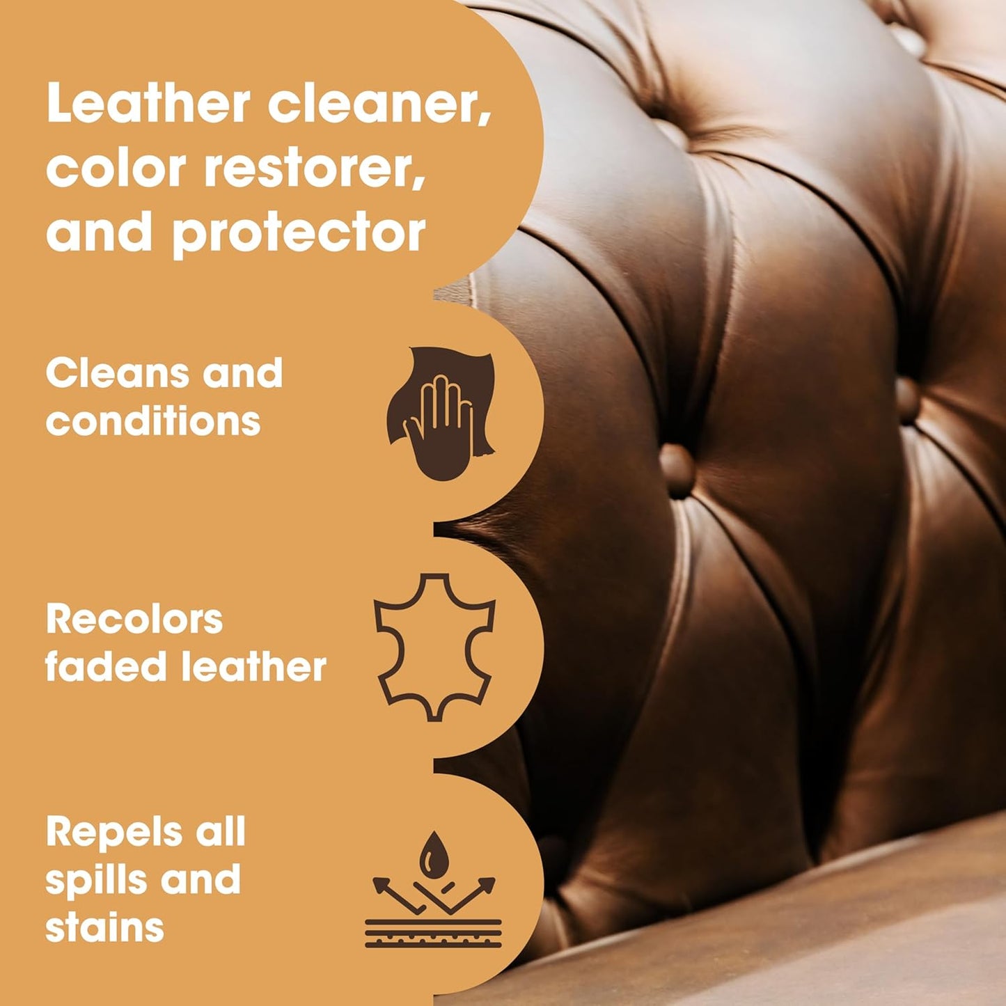Furniture Clinic Leather Complete Restoration Kit | with Leather Recoloring Balm, Cleaner, 2-in-1 Protection Cream & Conditioner, Sponge, and Cloth | Repair Kit for Furniture (White)