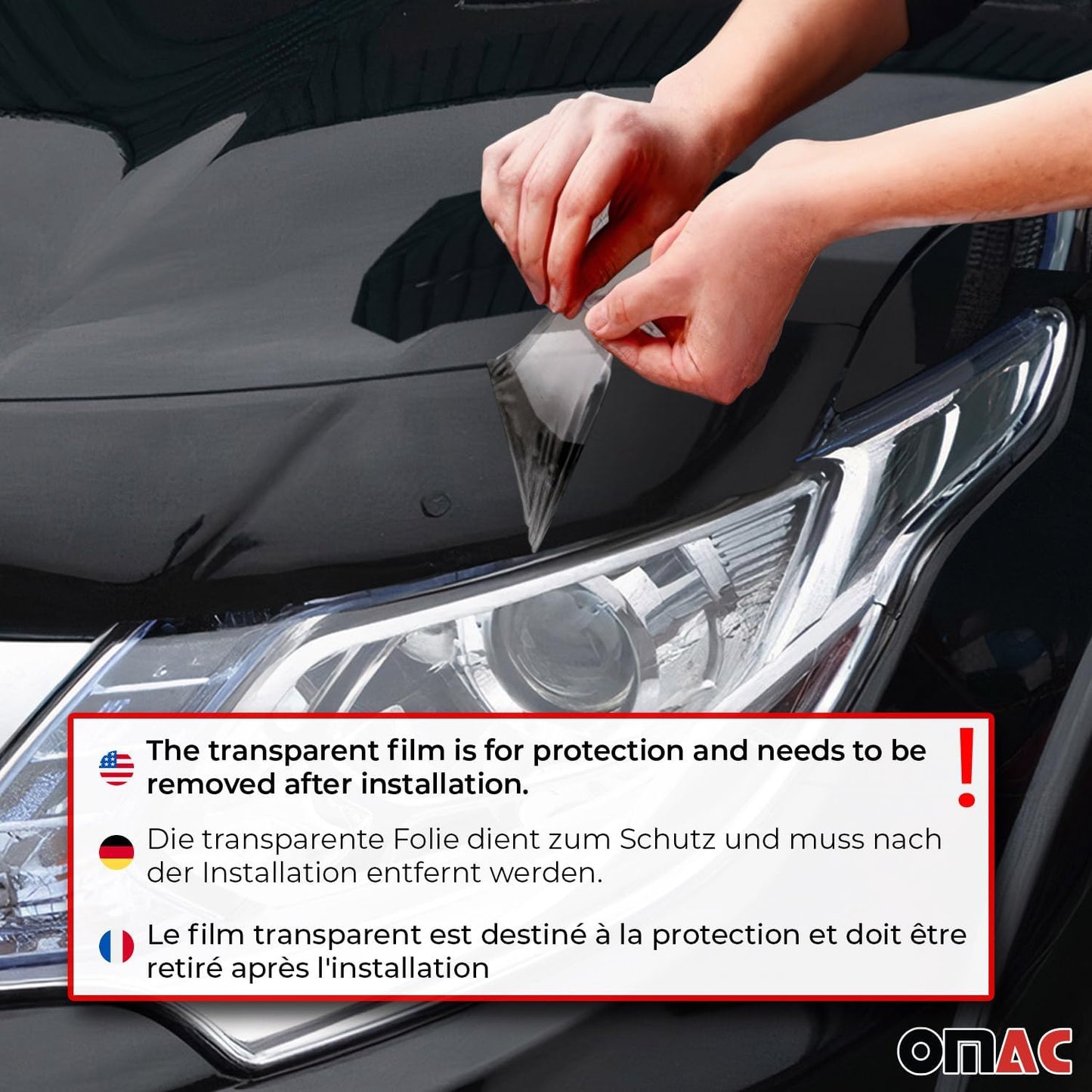 OMAC Front Bug Shield Hood Deflector Guard for Honda Civic 2006-2011 Sedan Smoke