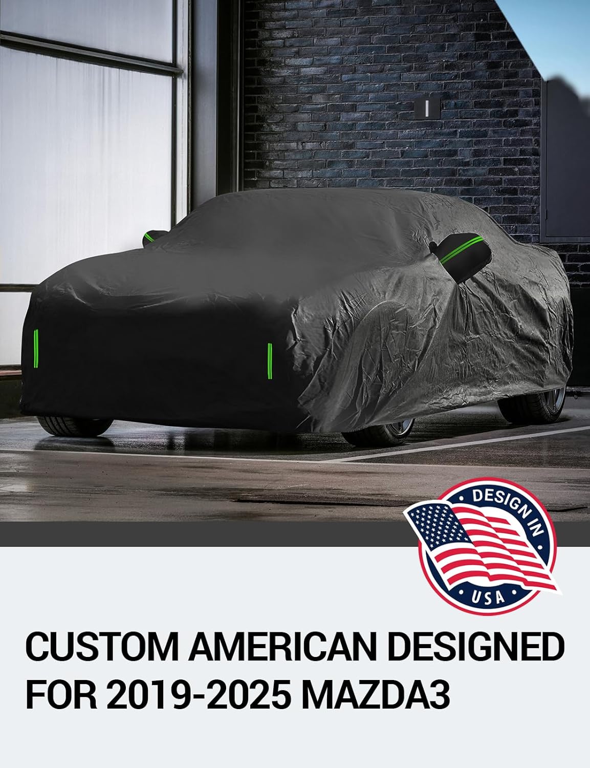 Proadsy 2025 Upgrade Car Cover Custom Fit for 2019-2025 Mazda3, Waterproof All Weather for Automobiles, Full Exterior Cover Rain Snow Sun Protector Indoor Outdoor Car Cover