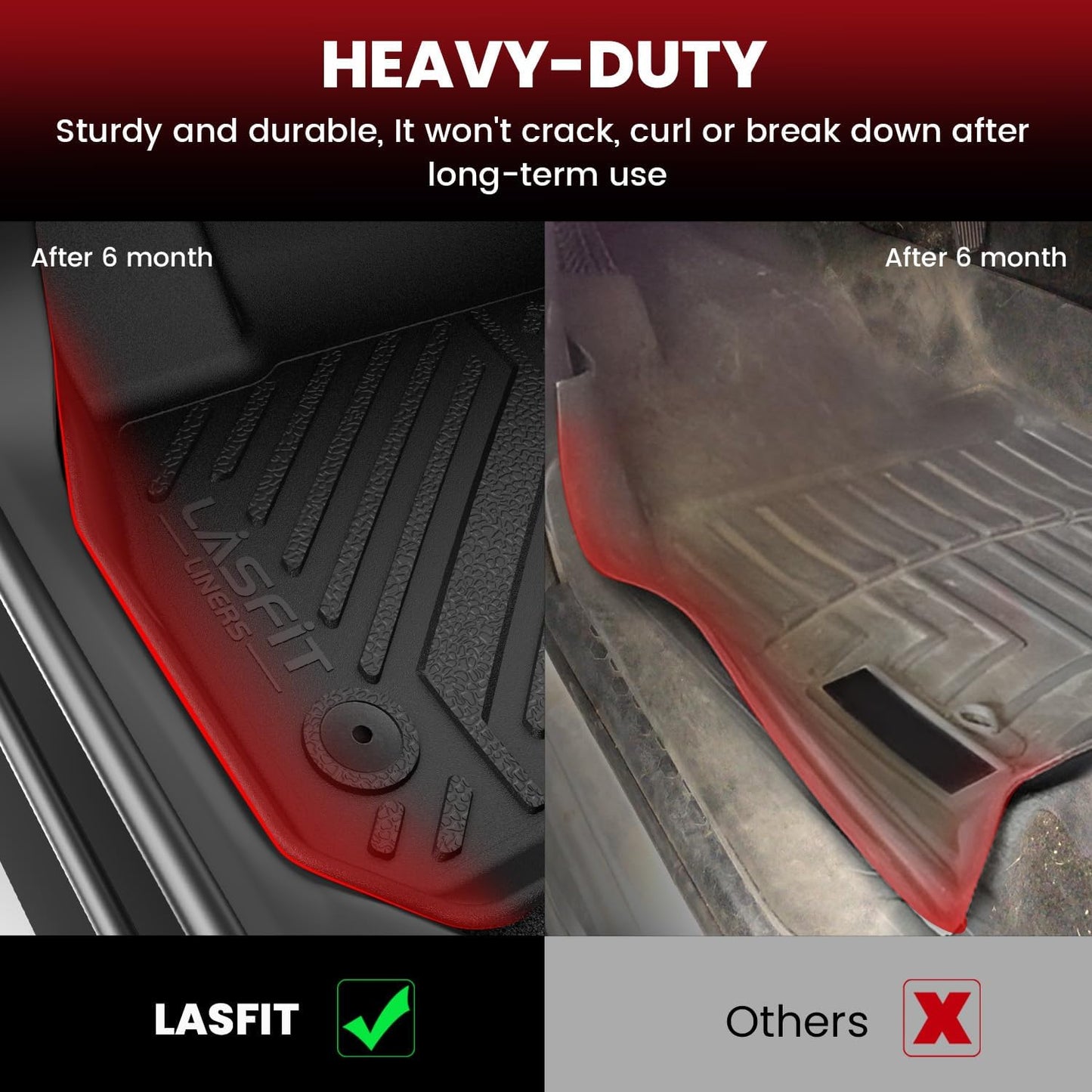 LASFIT Floor Mats for Chevrolet Cruze 2016-2020 (Not Fit 2016 Cruze Limited), All Weather TPE Custom Fit Floor Mats for Cars, 1st and 2nd Row Car Floor Mats for Cruze Accessories Black