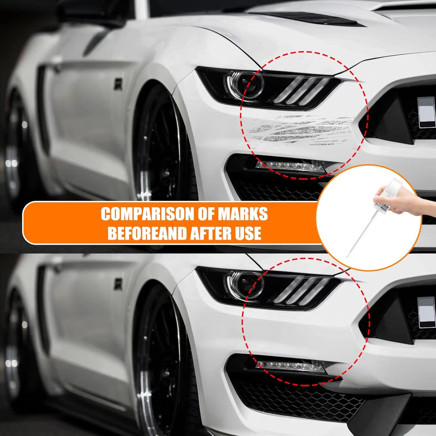 UH Tuxedo Black Touch Up Paint for Ford, Car Paint Pen Scratch Repair Two-In-One Touch Up Paint, Premium Car Scratch Remover for Deep Scratches
