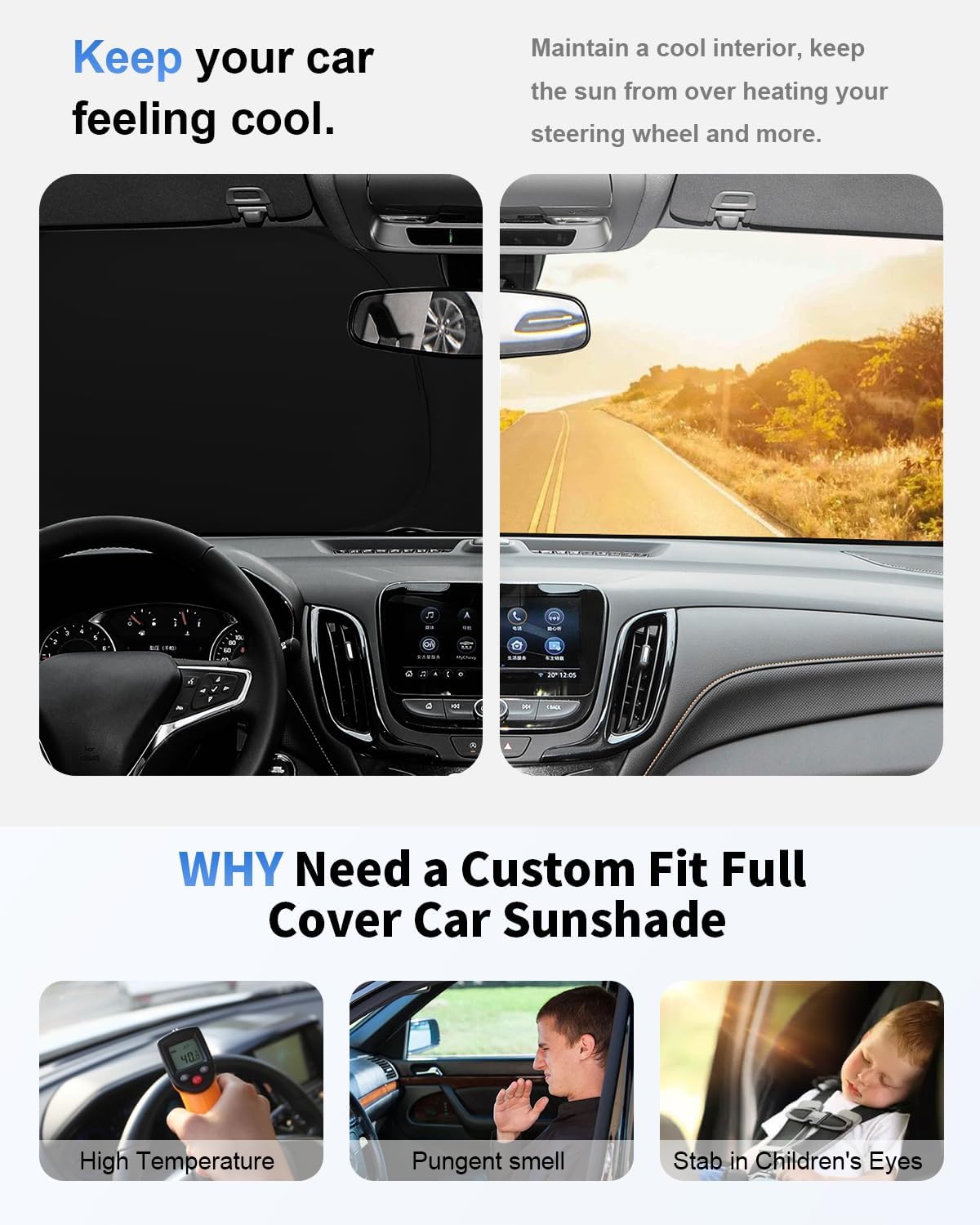 for Mazda CX5 Foldable Windshield Sun Shade for 2016 2015 2014 2013 Mazda CX-5 CX5 Custom-Fit Car Windshield Cover Sunshade UV Protector, Auto Window Shades for Front Windscreen Accessories