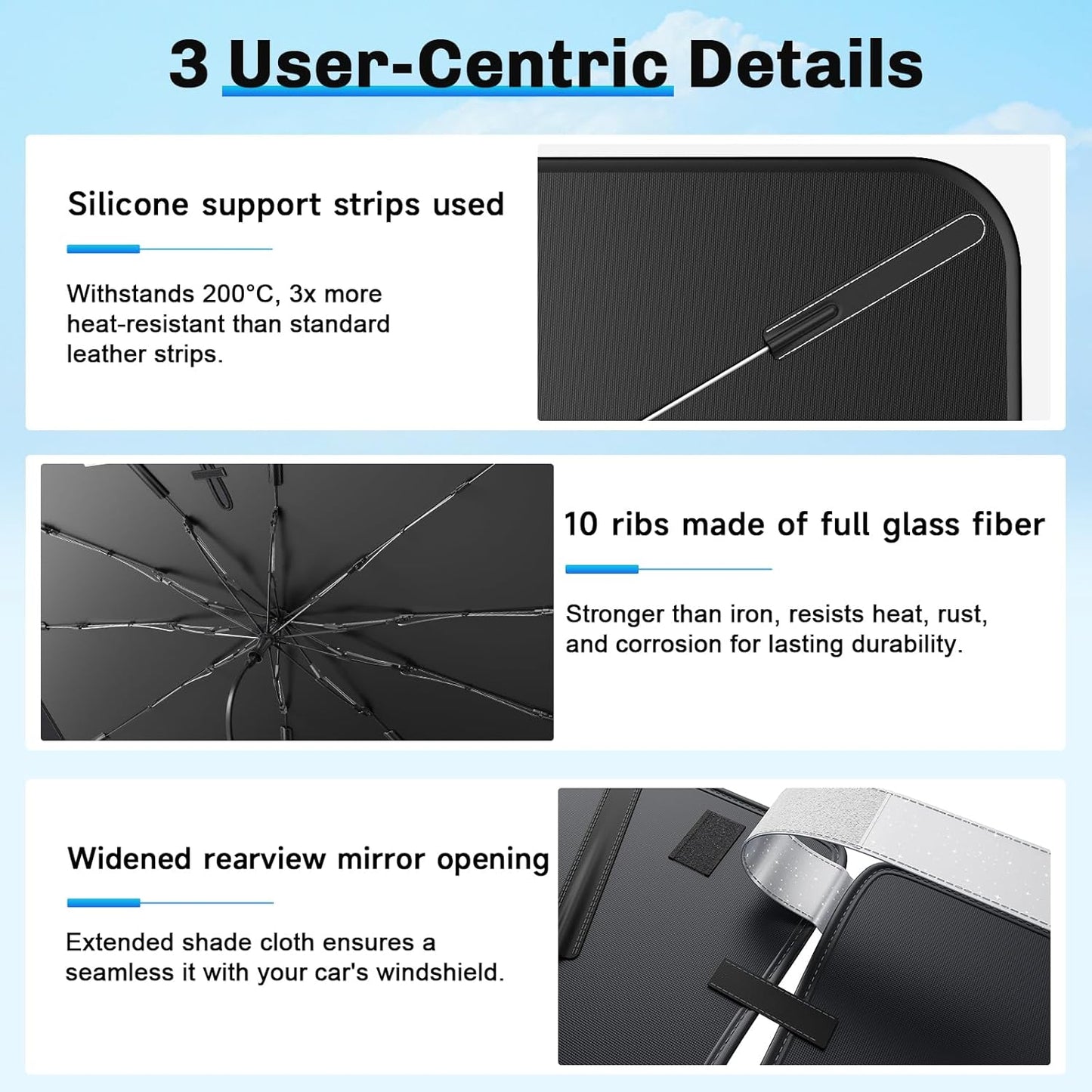 SXCY for 2024 2025 Buick Envista Windshield Umbrella Sunshade [Easier Foldable] for 2024 2025 Buick Envista Accessories 2025 Envista Sunshade Umbrella 2025 Envista Windshield Umbrella Sun Shade
