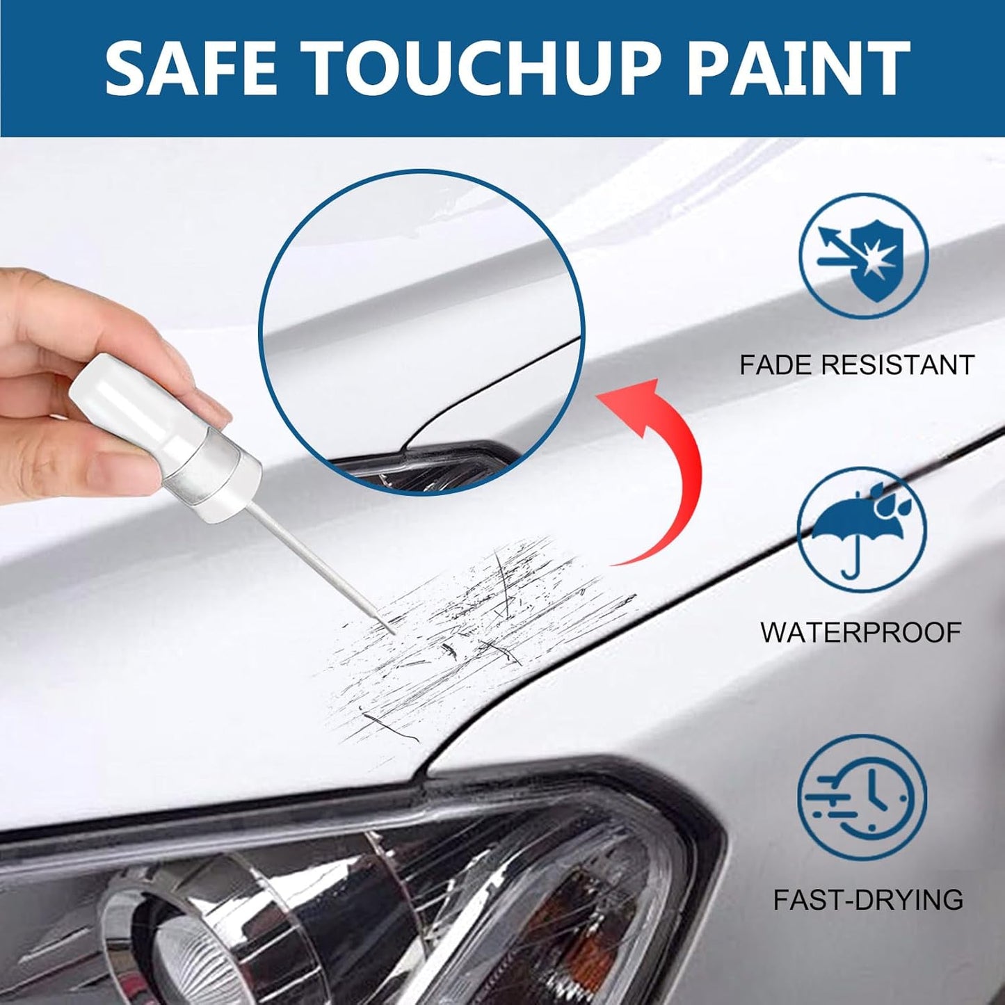 Classic Silver Metallic(1F7) Touch Up Paint for Toyota-Exact Match 2 in 1 touchup Paint Pen for Chips and Nicks Repair Car Paint Scratch Repair Kit
