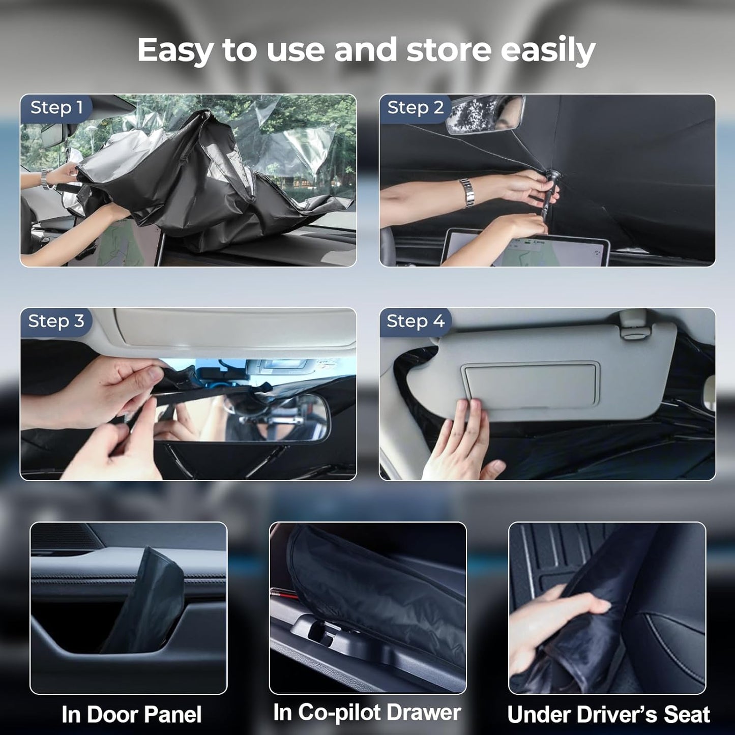 Windshield Sun Shade Umbrella: for Subaru Forester-2019-2024 2025- Front Custom Car Window Shades - Foldable Forester Sunshades Block UV Keep Cool