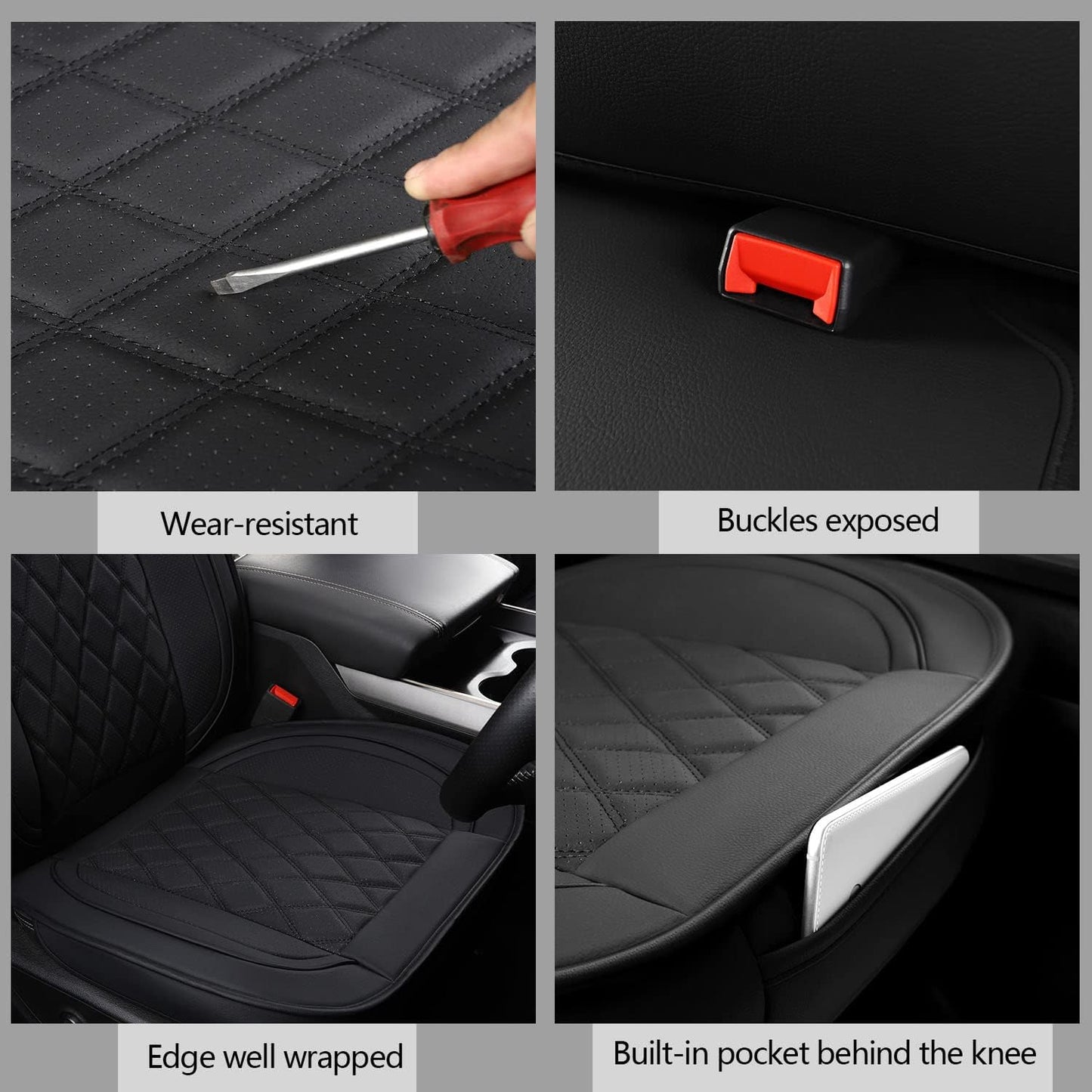 MIROZO 2PCS Front Seat Covers for Dodge Ram,Waterproof Truck Seat Cover Compatible with 2009-2025 RAM 1500 2500 3500 Truck Pickup Crew Quad Cab (2PCS Front,Black)