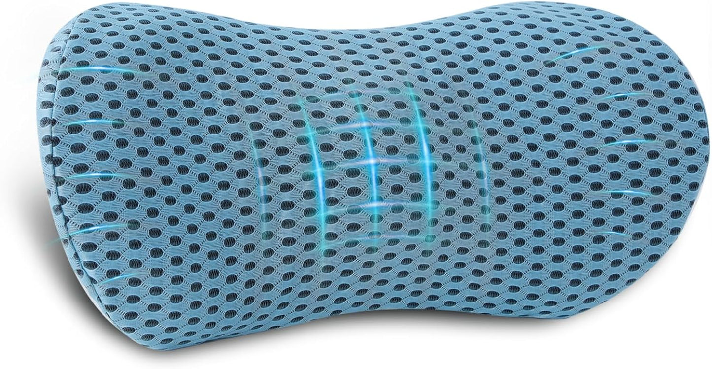 Lumbar Pillow, Memory Foam Lumbar Support Pillow for Office Chair and Car Seat, Ergonomic Streamline Back Pillow for Lower Back Pain Relief, Back Support Pillow for Sitting, Driving, Traveling