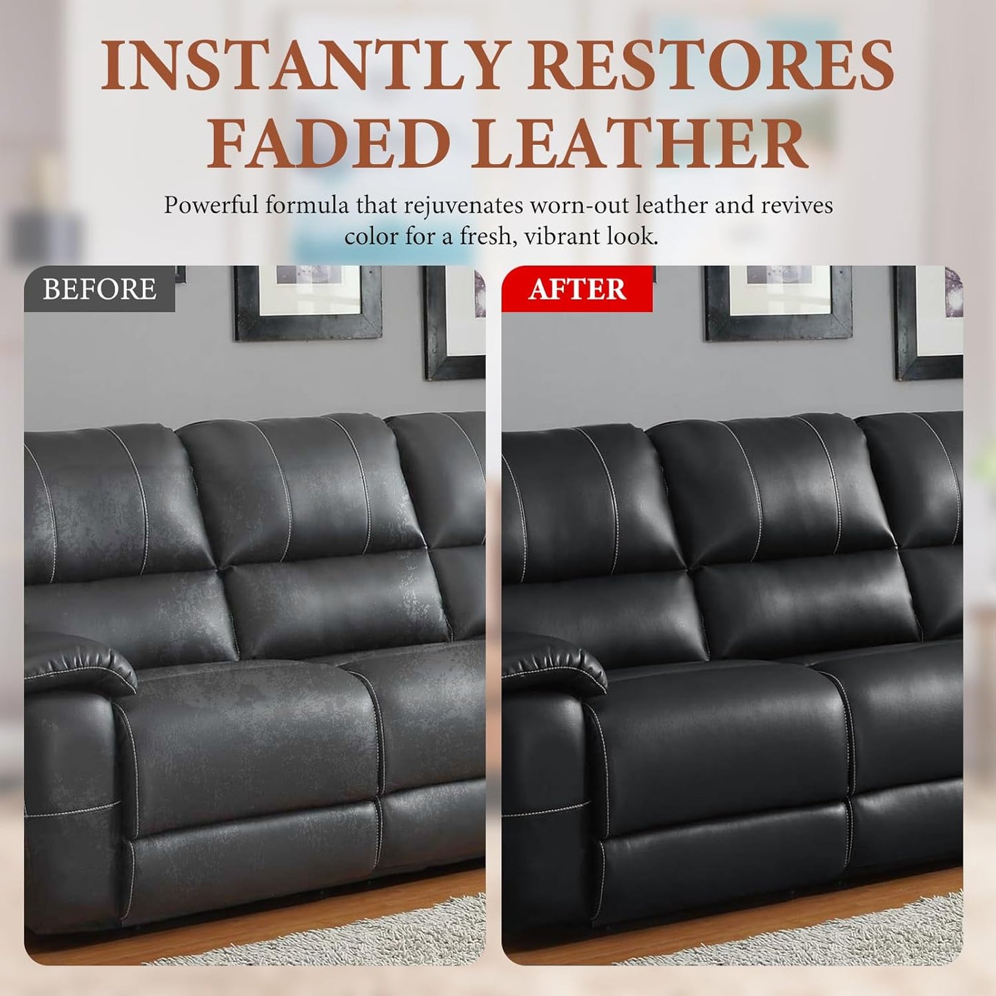 Leather Recoloring Balm Leather Color Restorer Scratch Repair Leather Paint for Furniture Couches Car Seats Shoes Bags Leather Dye and Scratched Leather with Leather Conditioner - Gray