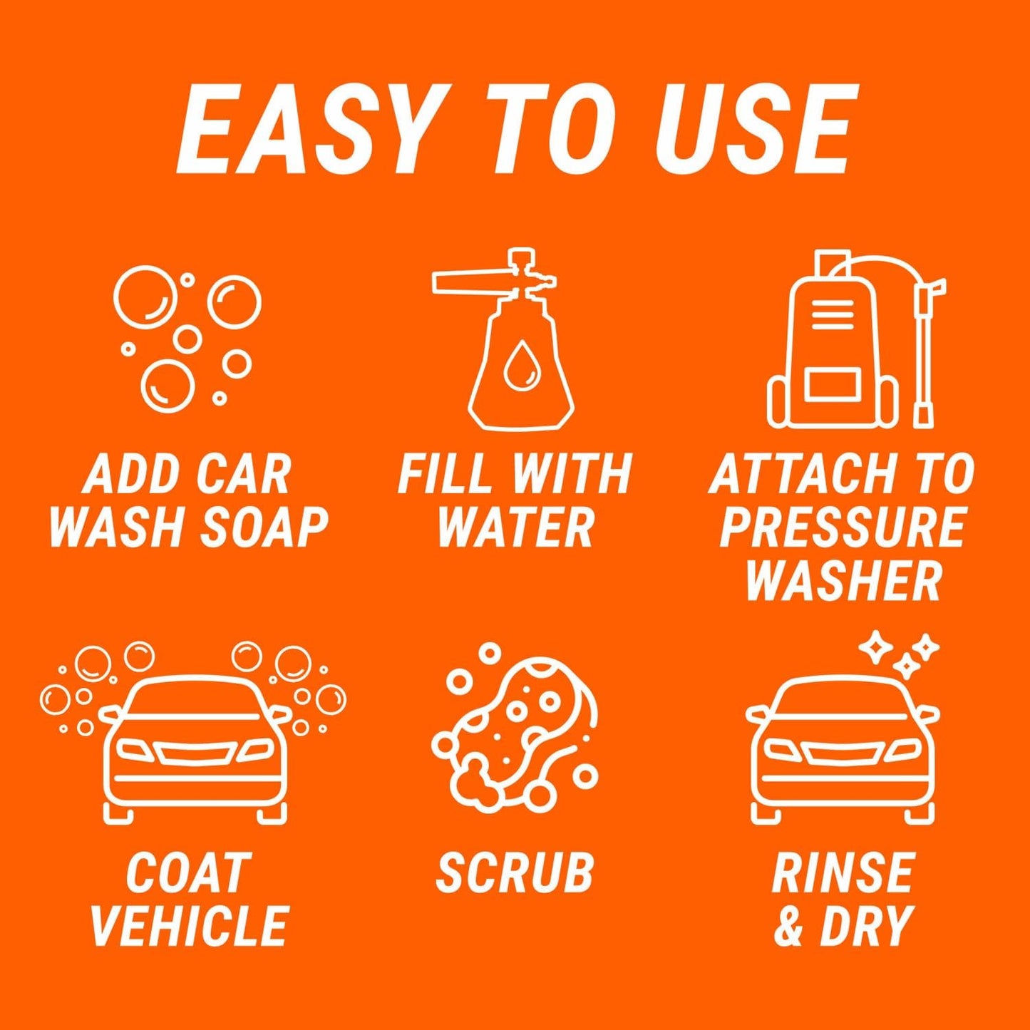 Armor All 2-in-1 Foam Cannon Kit, Car Cleaning Kit Connects to Power Washers and Garden Hoses for Vehicle Cleaning, Includes Foam Cannon, Foam Applicator and Ergonomic Adaptor, 1 count